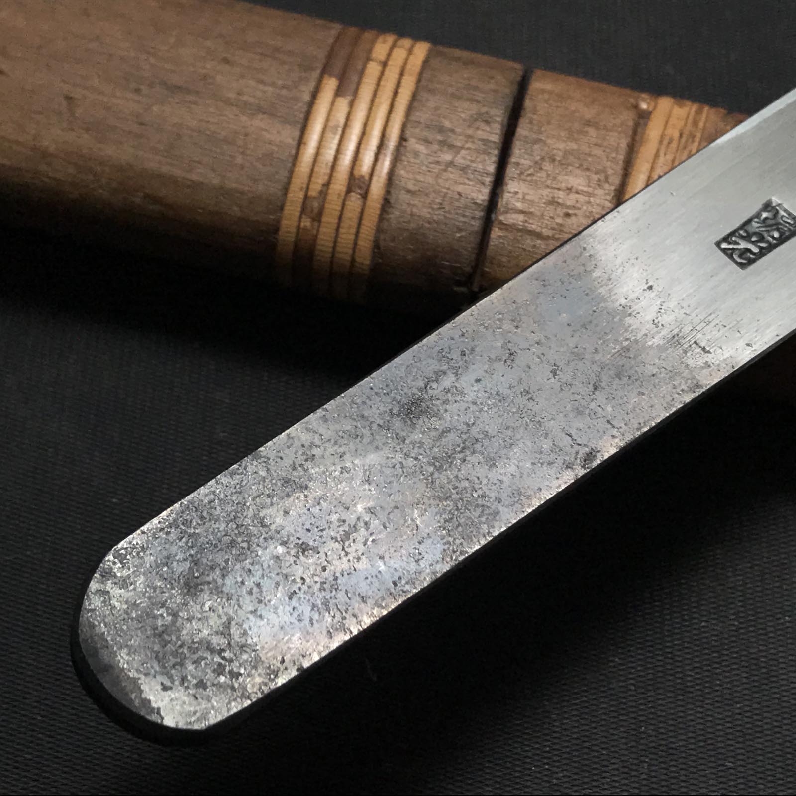 Old stock Sakamitsu 1st generation Kiridashi Kokatana with white steel 掘出し物 初代坂光作 厚手切出し小刀 右 24mm