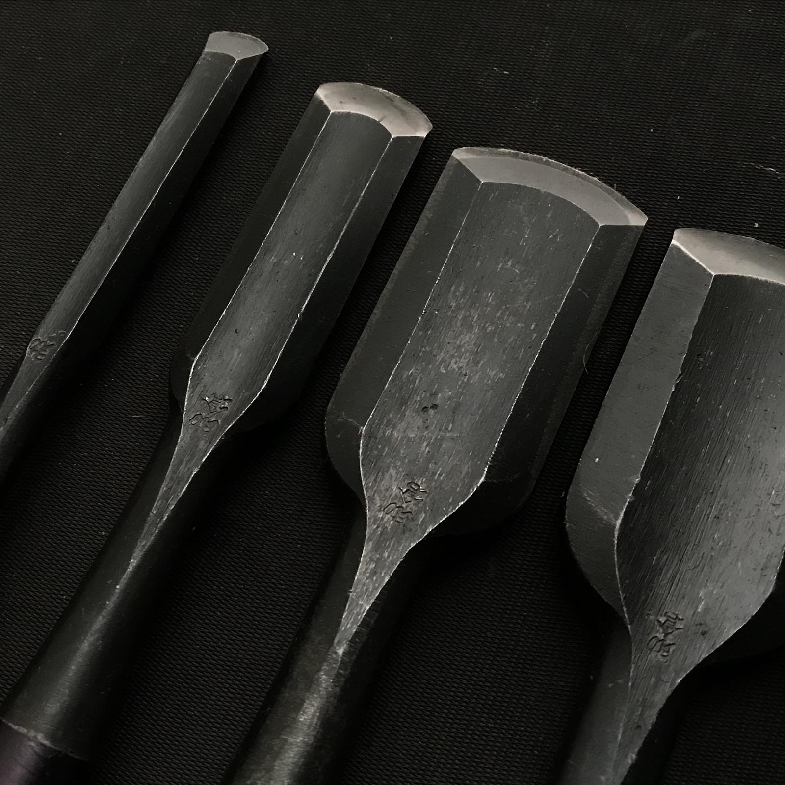 Old stock Sukekura Sotomaru chisels with white steel 掘出し物 助倉 外丸鑿 白紙鋼 42,36,30,18,9mm