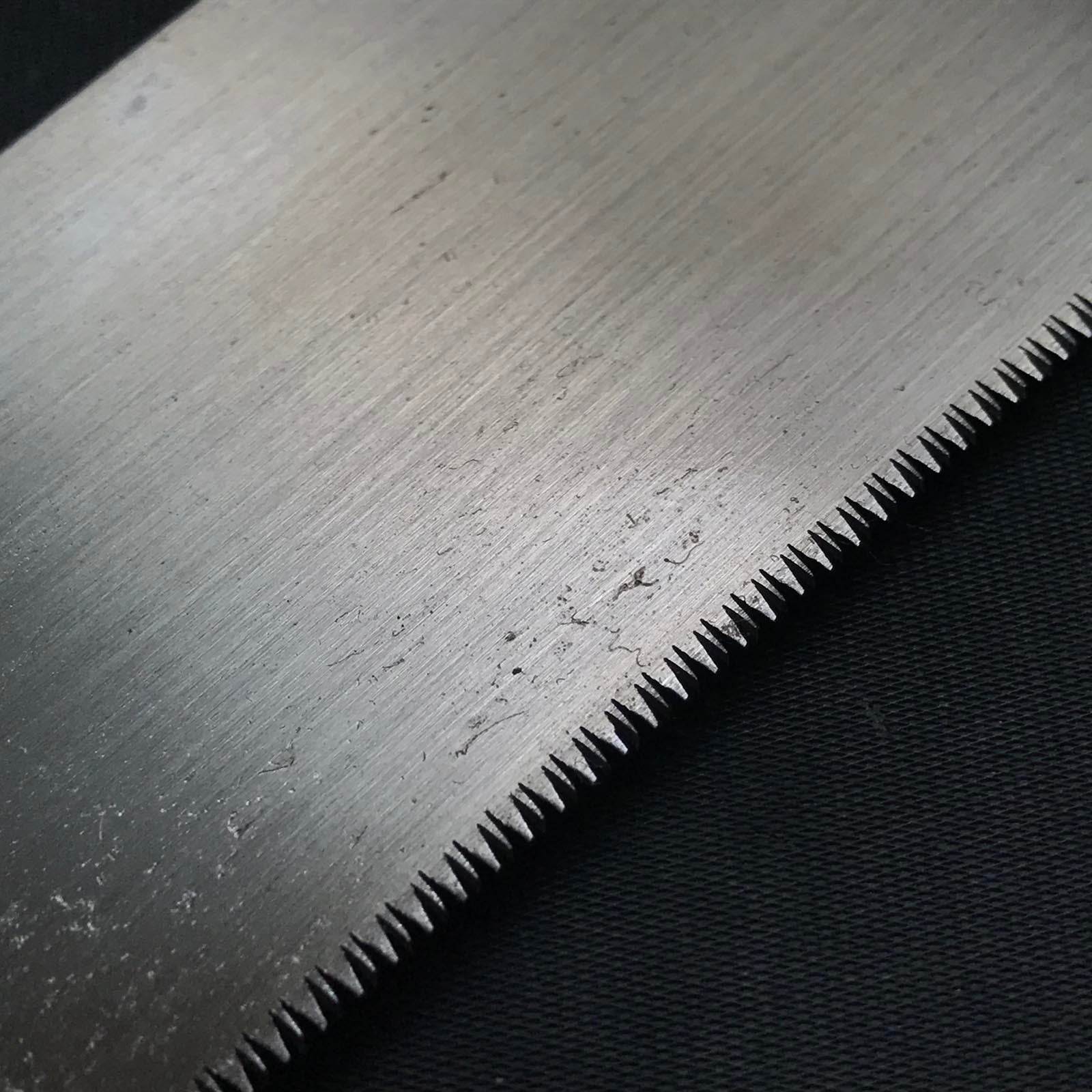 #K1 Ready to use! Old stock Single Edge Cross cut Hand Made Saw with Eddy Type Handles set by Kurashige 直ぐ使い 倉重栄助氏目立 渦巻き柄 片刃鋸 横挽 210m