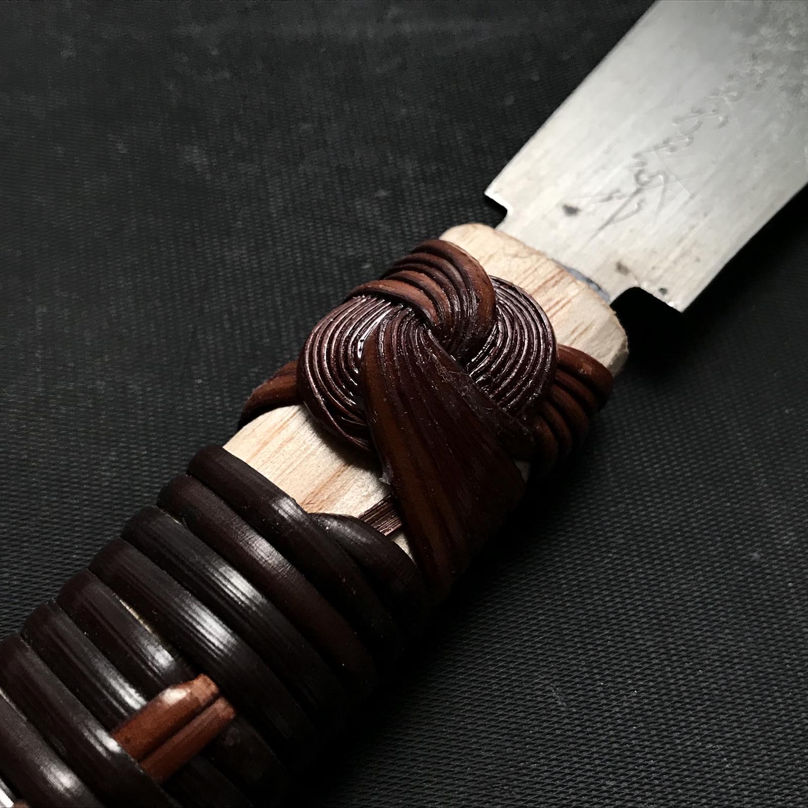 #K1 Ready to use! Old stock Single Edge Cross cut Hand Made Saw with Eddy Type Handles set by Kurashige 直ぐ使い 倉重栄助氏目立 渦巻き柄 片刃鋸 横挽 210m