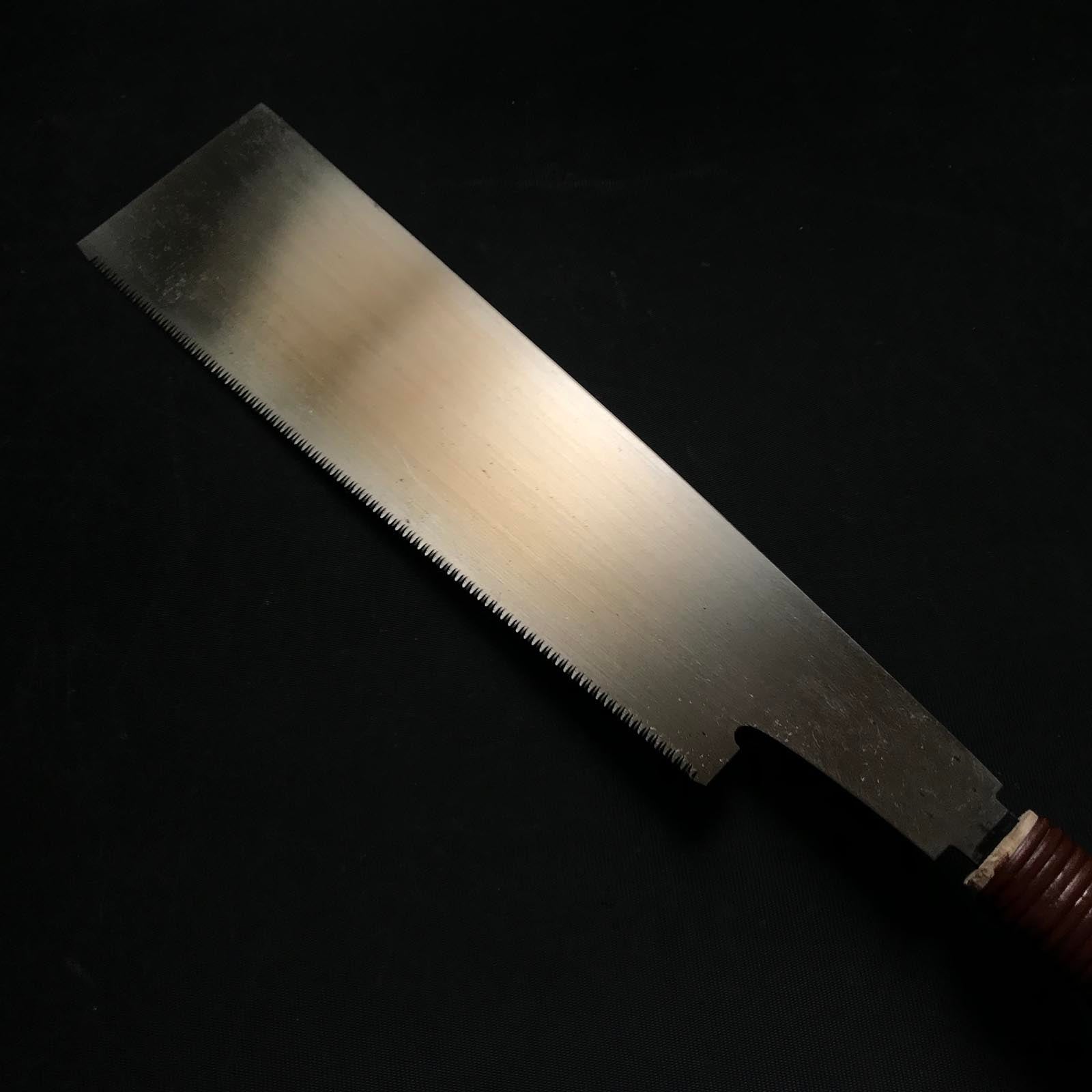 #K1 Ready to use! Old stock Single Edge Cross cut Hand Made Saw with Eddy Type Handles set by Kurashige 直ぐ使い 倉重栄助氏目立 渦巻き柄 片刃鋸 横挽 210m