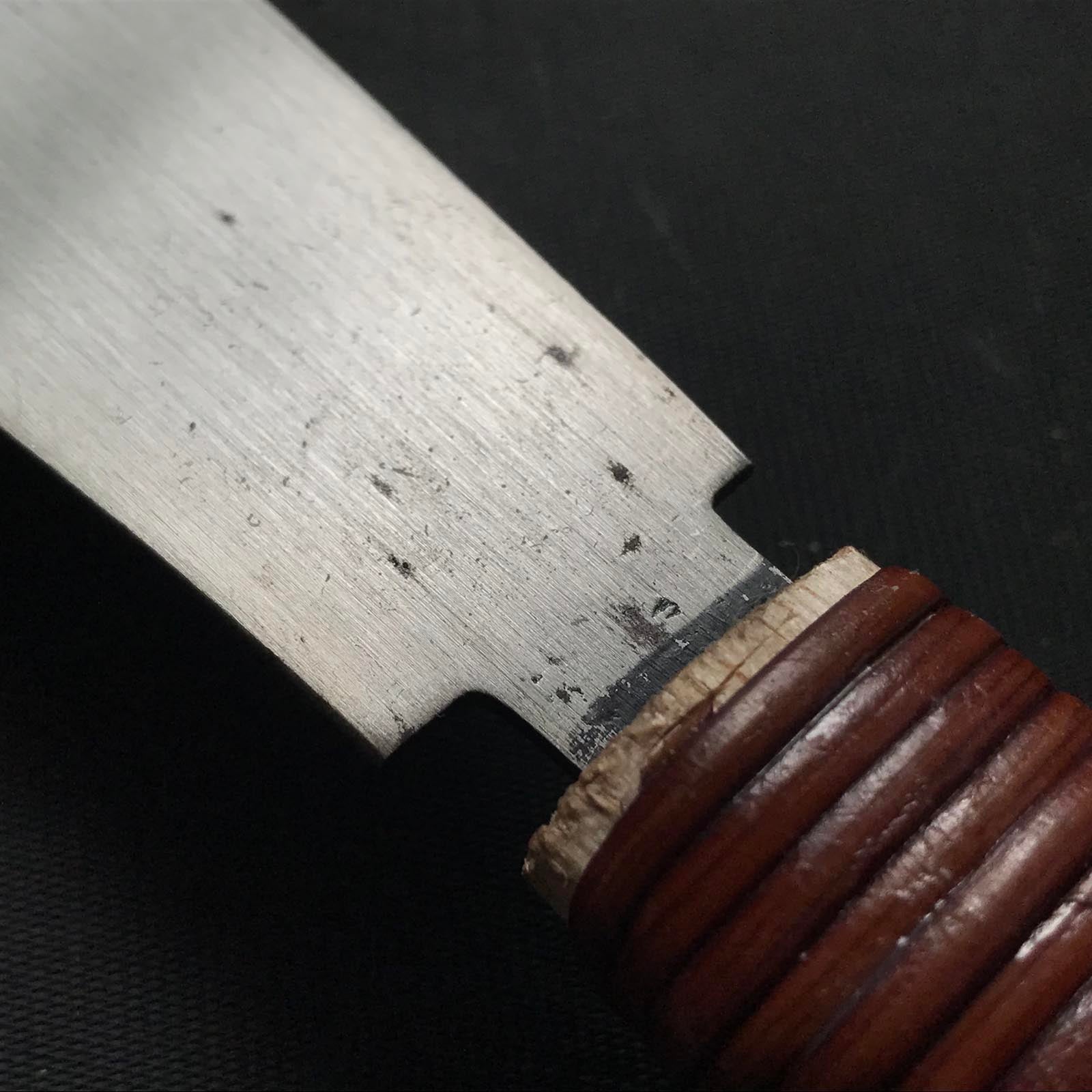 #K1 Ready to use! Old stock Single Edge Cross cut Hand Made Saw with Eddy Type Handles set by Kurashige 直ぐ使い 倉重栄助氏目立 渦巻き柄 片刃鋸 横挽 210m