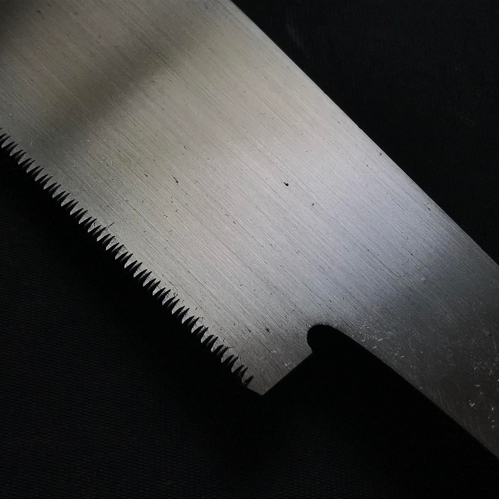 #K1 Ready to use! Old stock Single Edge Cross cut Hand Made Saw with Eddy Type Handles set by Kurashige 直ぐ使い 倉重栄助氏目立 渦巻き柄 片刃鋸 横挽 210m