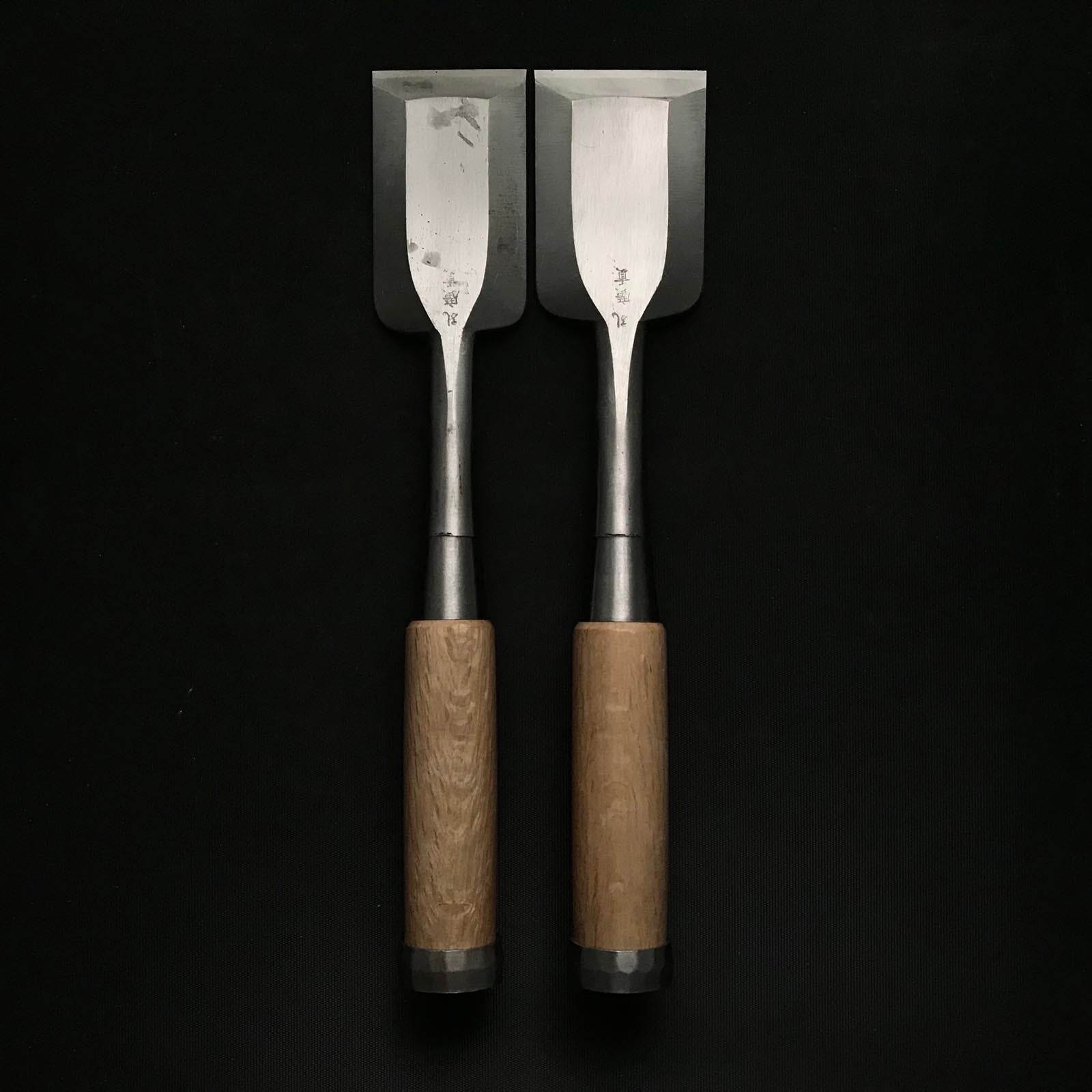 Old stock Hirotsugu Timber chisels 掘出し物 廣貢 叩鑿 60mm 54mm Tatakinomi
