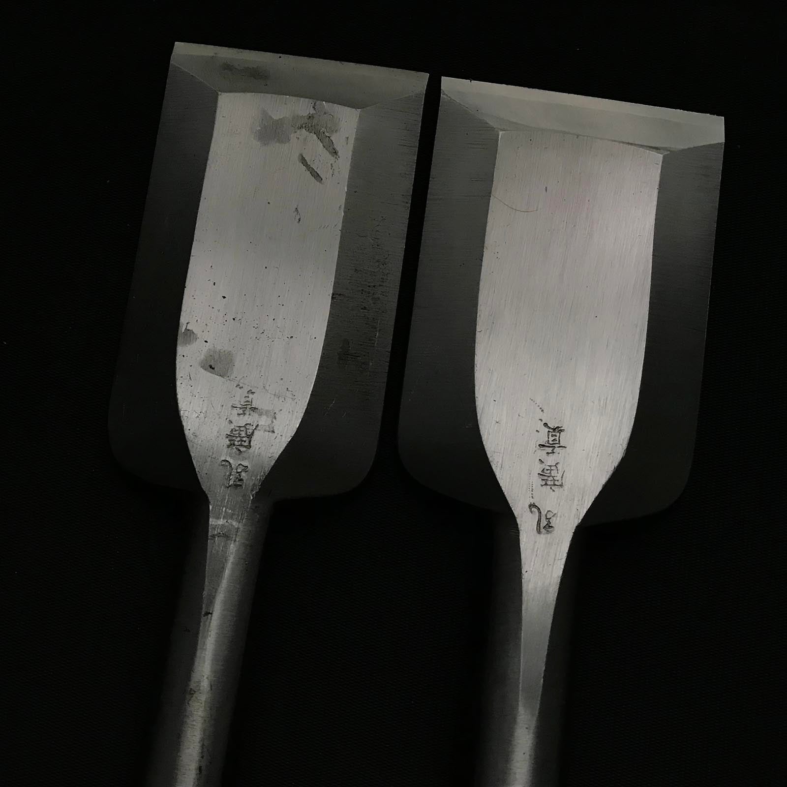 Old stock Hirotsugu Timber chisels 掘出し物 廣貢 叩鑿 60mm 54mm Tatakinomi