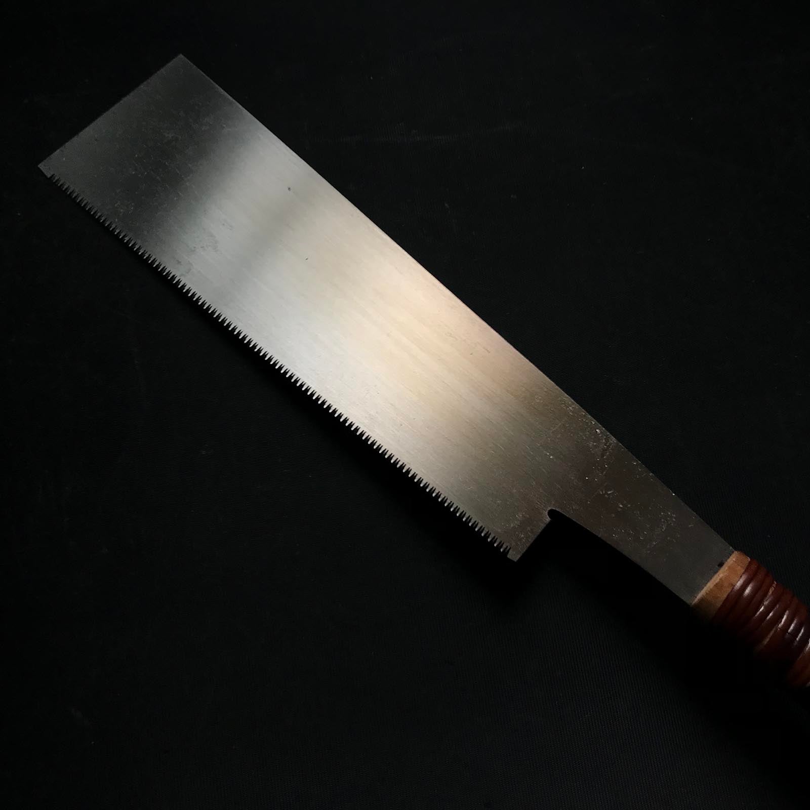 #K2 Ready to use! Old stock Single Edge Cross cut Hand Made Saw with Eddy Type Handles set by Kurashige 直ぐ使い 倉重栄助氏目立 渦巻き柄 片刃鋸 横挽 210m