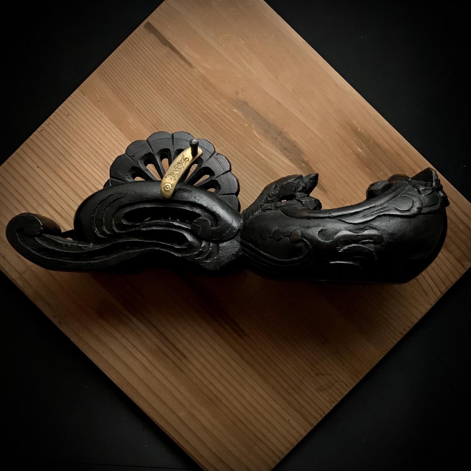 #1 Japanese Carpenter Ink Pot Traditional Measuring Tools Sumitsubo by Tsubo Tame 坪為作 墨壺 鶴亀 290mm