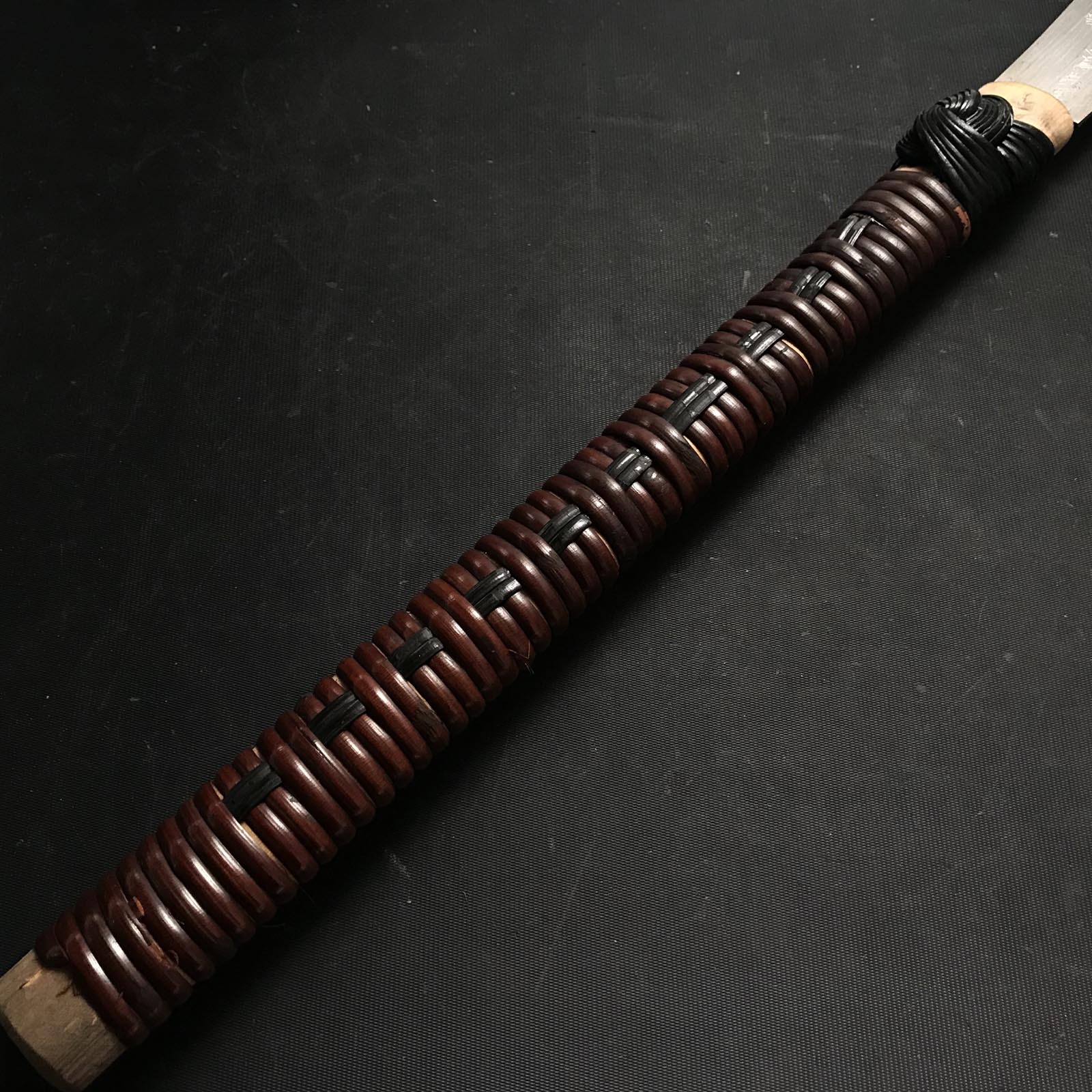 #R4 Ready to use! Old stock Double Edge (Ryoba) Saw with Eddy Type Handles set by Kurashige 直ぐ使い 倉重栄助氏目立 渦巻き柄 両刃鋸 270mm