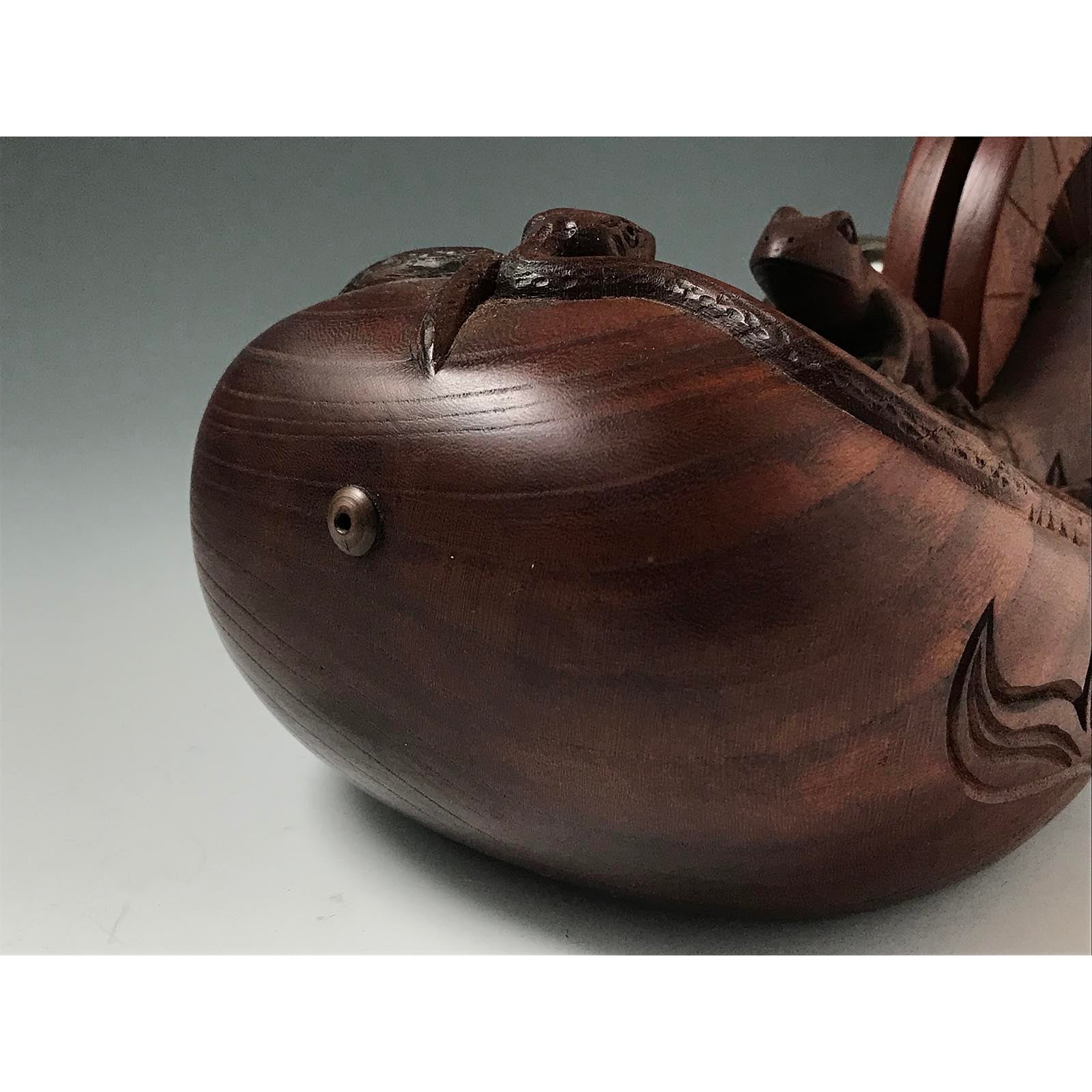 #ST41 Japanese Carpenter Ink Pot Traditional Measuring Tools Sumitsubo by Ichimonji Masakane 一文字正兼作 墨壺 欅 330mm