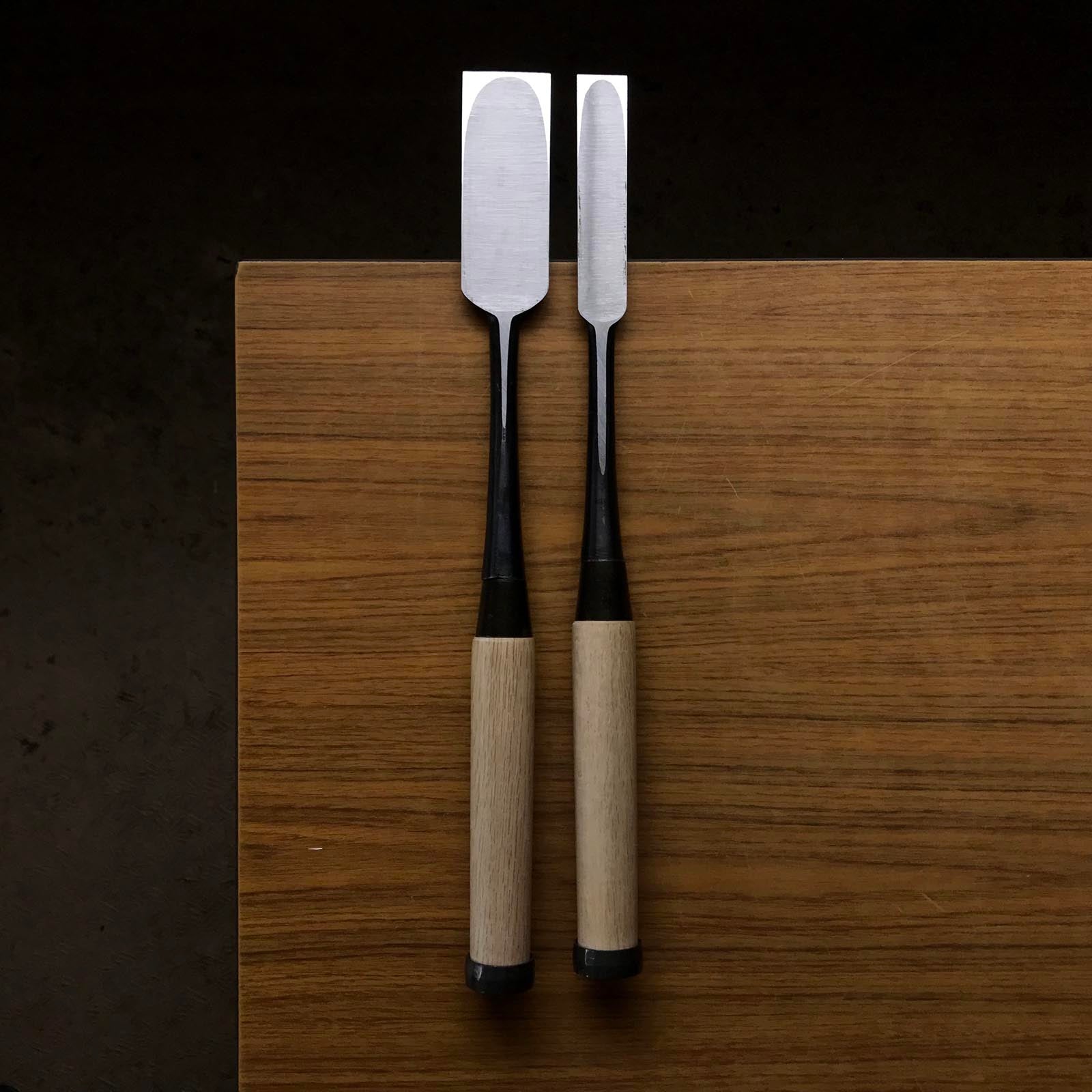 Old stock Takashiba Slick Chisels set 掘出し物 高芝 穴屋組鑿 42,24mm