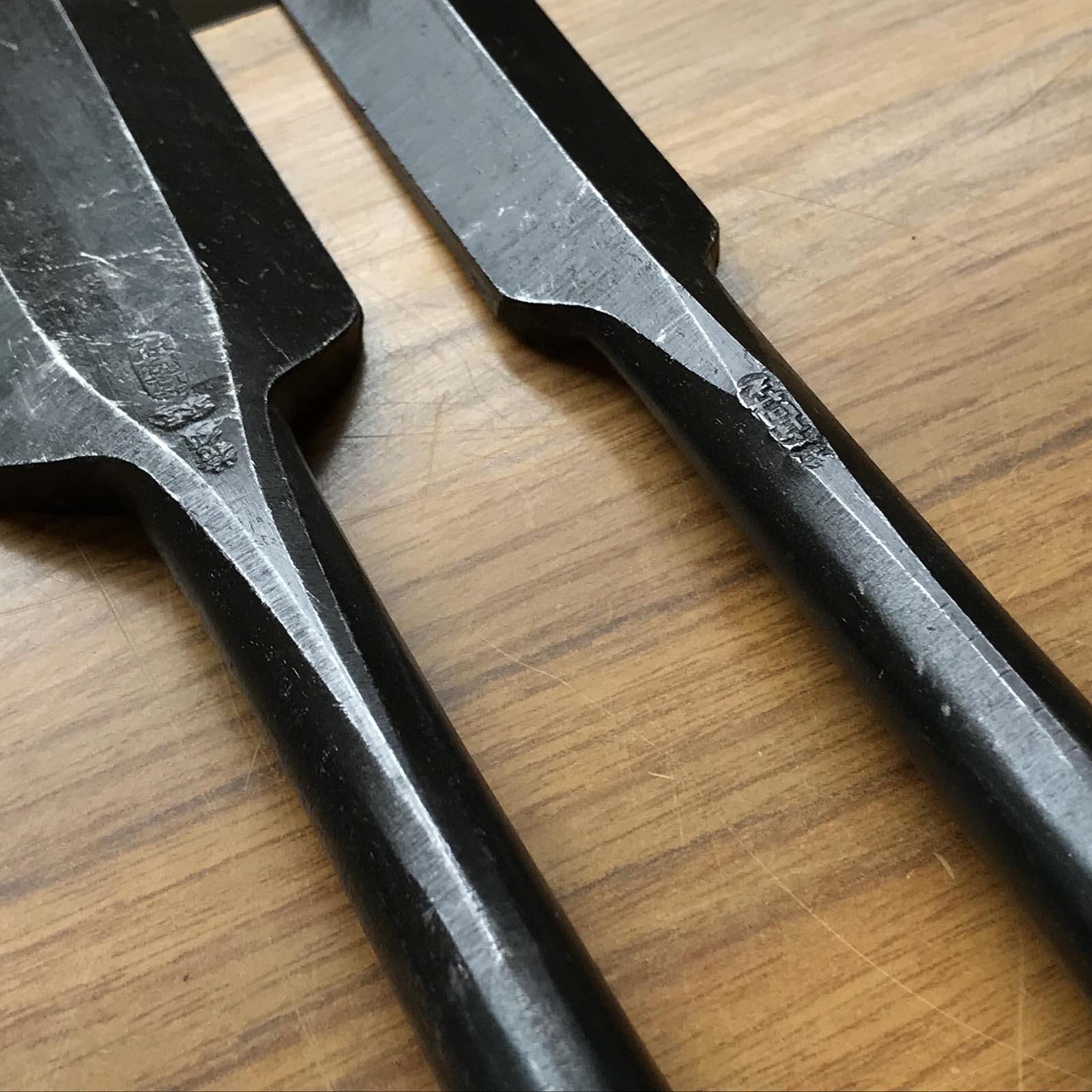 Old stock Takashiba Slick Chisels set 掘出し物 高芝 穴屋組鑿 42,24mm