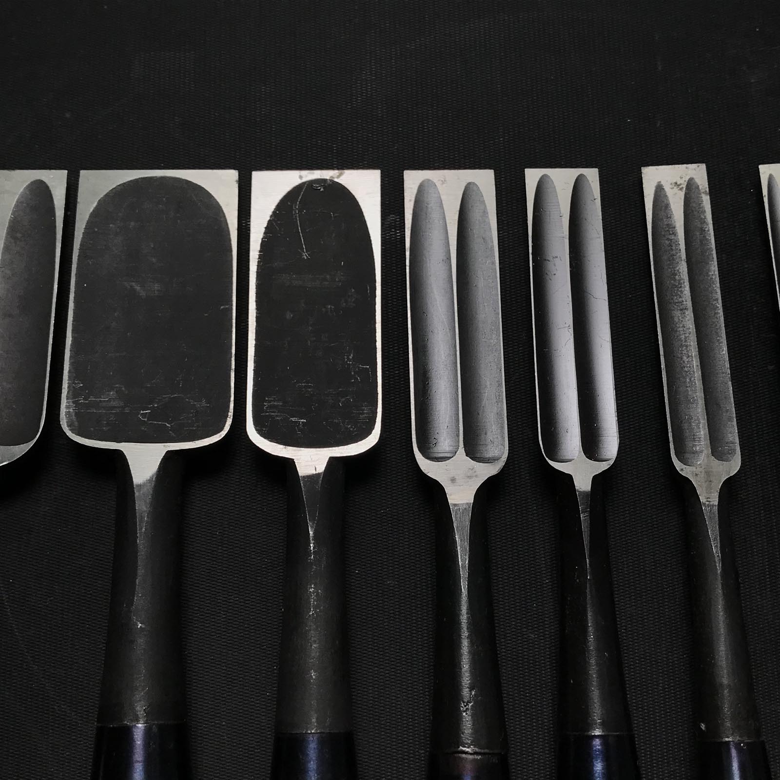 #M117 Mixed set for beginner Bench chisels set by unknown smith バラ鑿合わせ 初心者におすすめ 追入組鑿 作者不明 Oirenomi