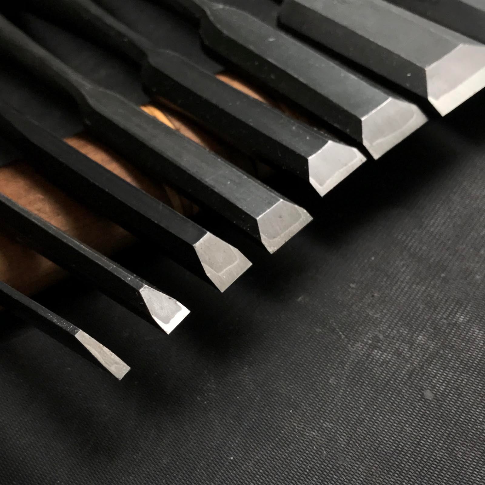 #M117 Mixed set for beginner Bench chisels set by unknown smith バラ鑿合わせ 初心者におすすめ 追入組鑿 作者不明 Oirenomi