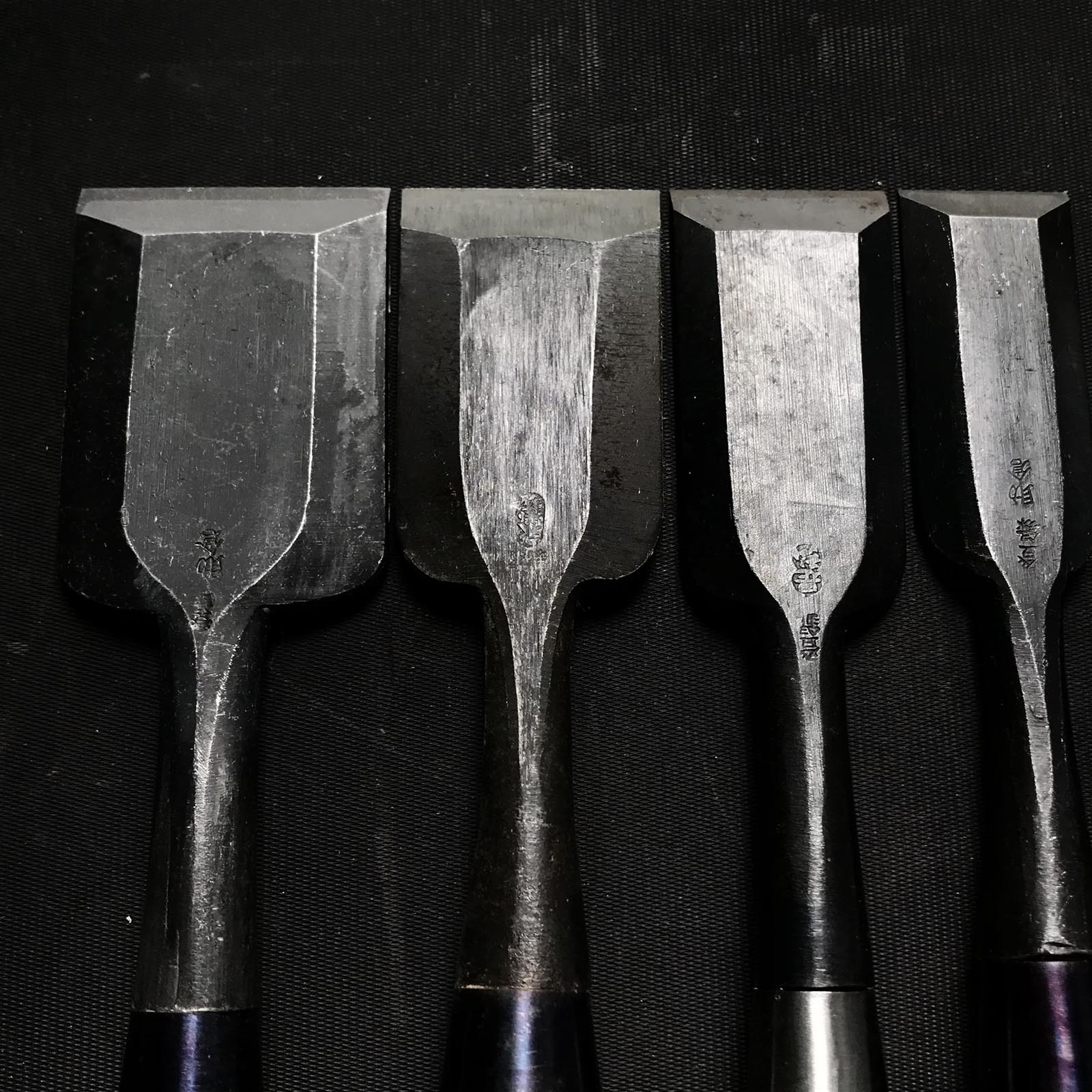 #M118 Mixed set for beginner Bench chisels set by unknown smith バラ鑿合わせ 初心者におすすめ 追入組鑿 作者不明 Oirenomi