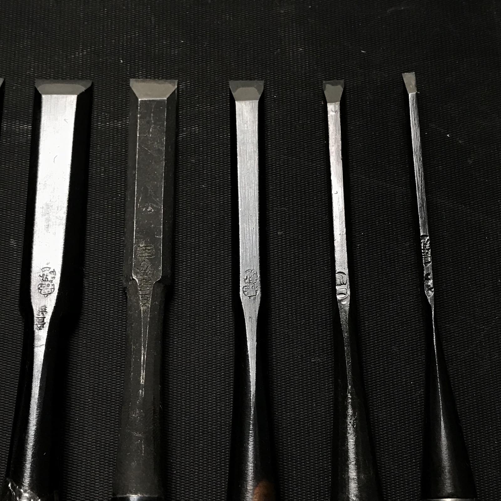 #M118 Mixed set for beginner Bench chisels set by unknown smith バラ鑿合わせ 初心者におすすめ 追入組鑿 作者不明 Oirenomi