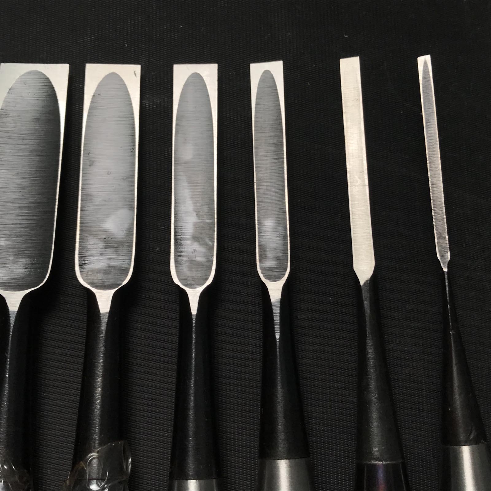 #M119 Mixed set for beginner Bench chisels set by unknown smith バラ鑿合わせ 初心者におすすめ 追入組鑿 作者不明 Oirenomi