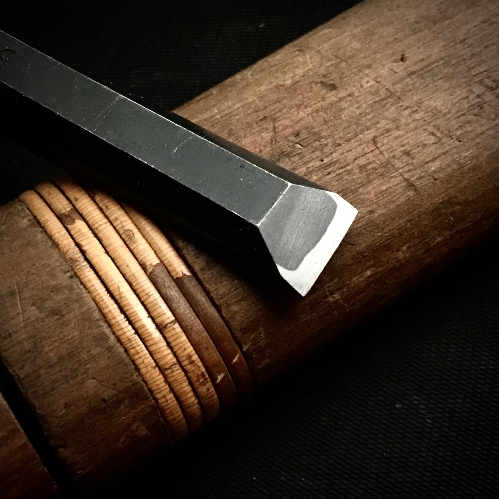 旧蔵舟廣 卓上ノミ 元寿舟弘 船津祐司作 追入鑿 15mm