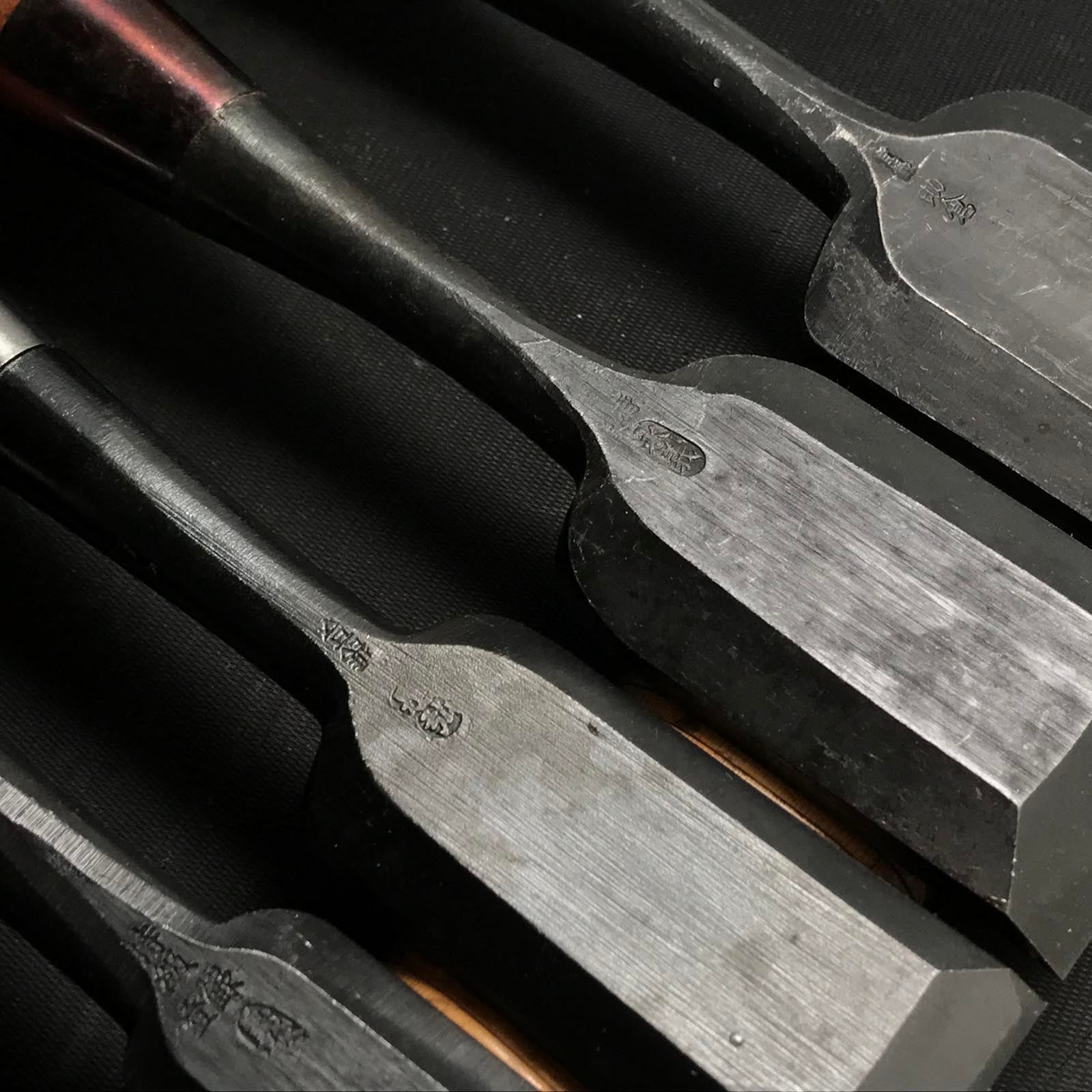#M119 Mixed set for beginner Bench chisels set by unknown smith バラ鑿合わせ 初心者におすすめ 追入組鑿 作者不明 Oirenomi