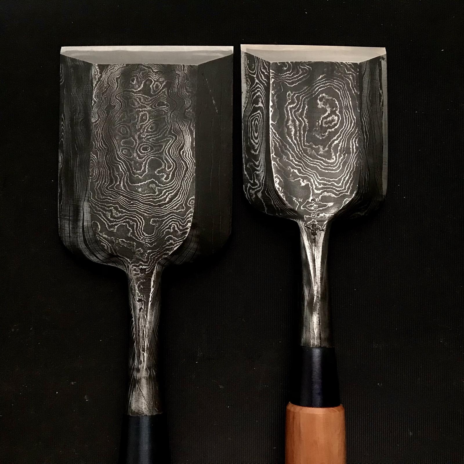 Sukemasa Extra width Timber chisels with white steel 助正 墨流し 幅広叩き鑿 75,90mm Tatakinomi