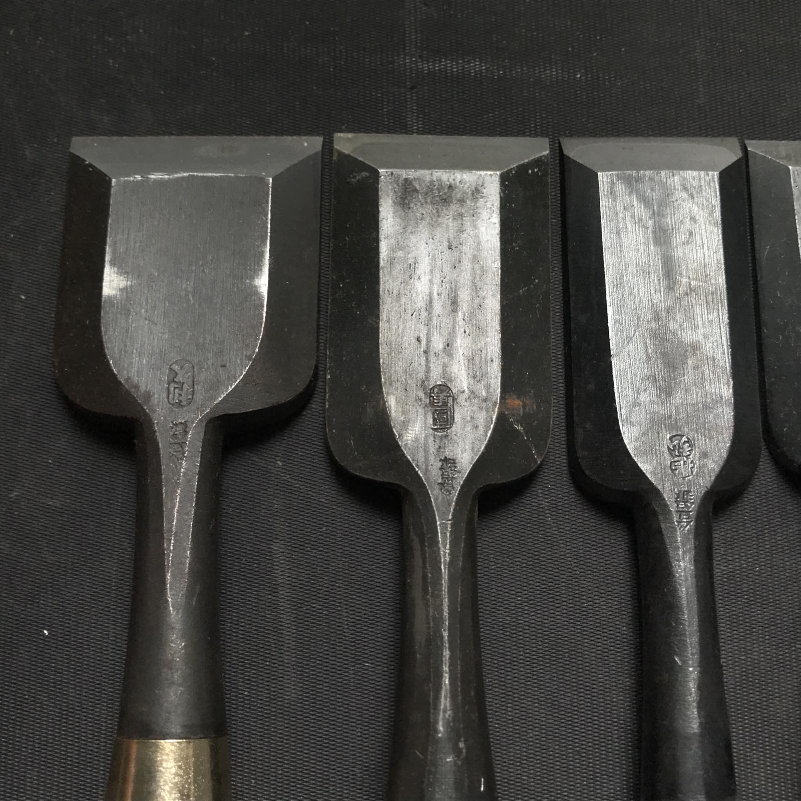#M121 Mixed set for beginner Bench chisels set by unknown smith バラ鑿合わせ 初心者におすすめ 追入組鑿 作者不明 Oirenomi