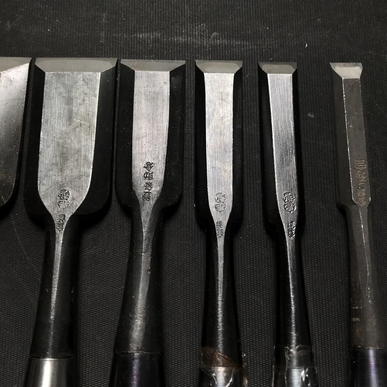 #M121 Mixed set for beginner Bench chisels set by unknown smith バラ鑿合わせ 初心者におすすめ 追入組鑿 作者不明 Oirenomi