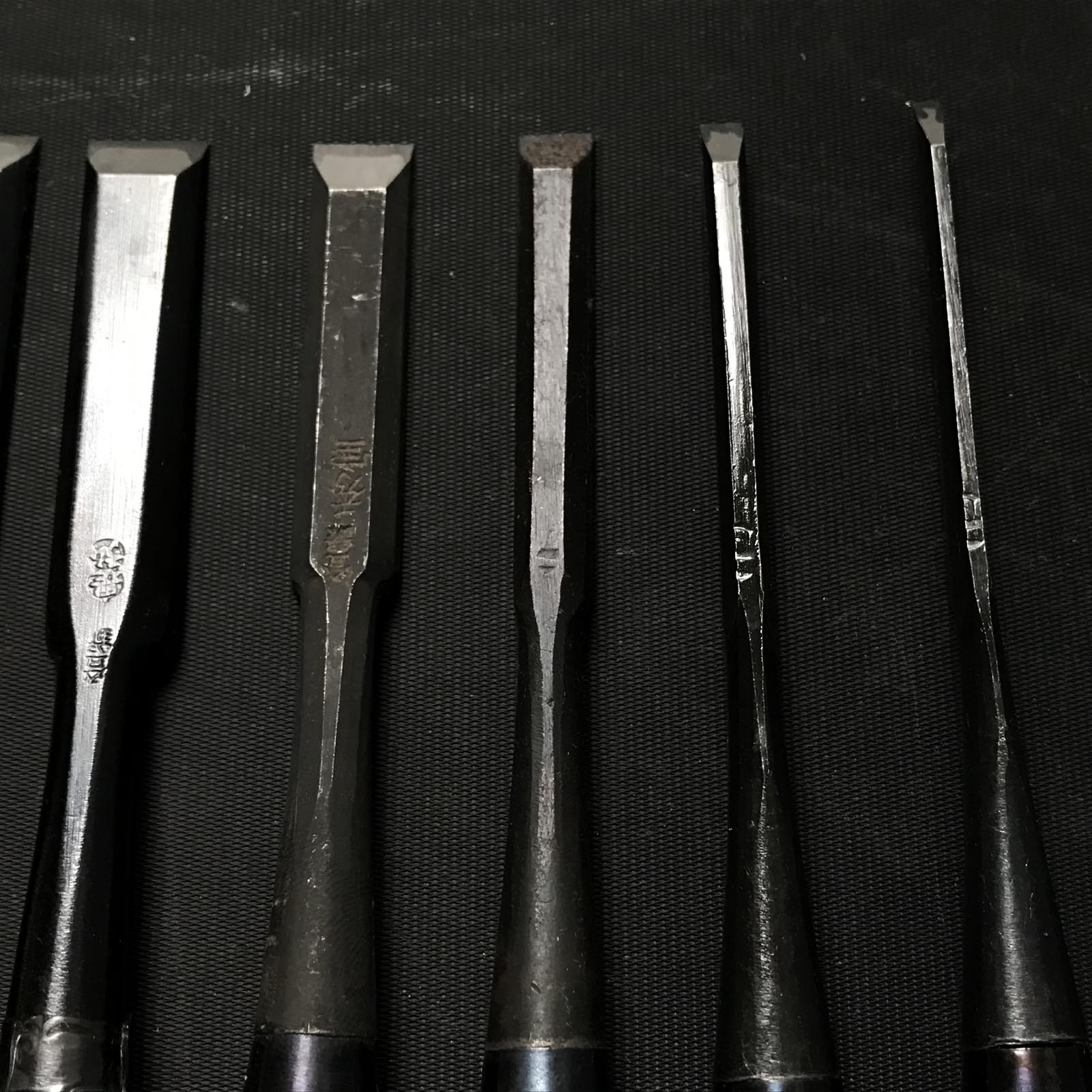 #M121 Mixed set for beginner Bench chisels set by unknown smith バラ鑿合わせ 初心者におすすめ 追入組鑿 作者不明 Oirenomi