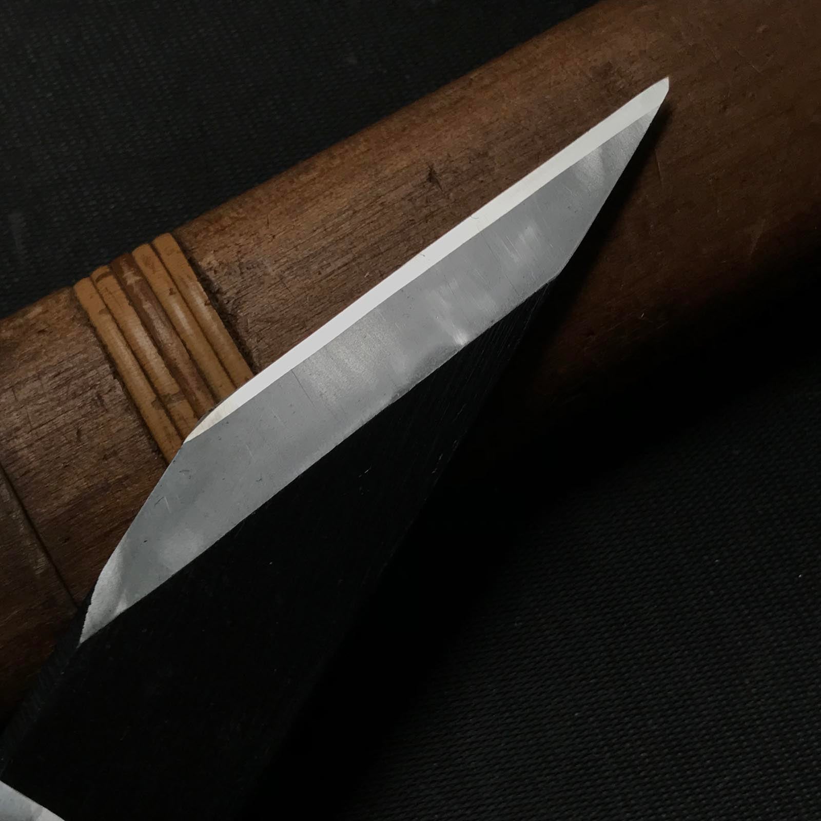 MIKI Kiridashi by Tsunesaburo with Powder metallurgy HSS steel 酒壺 常三郎作 黒打 粉末ハイス鋼 切出し小刀 18,21mm