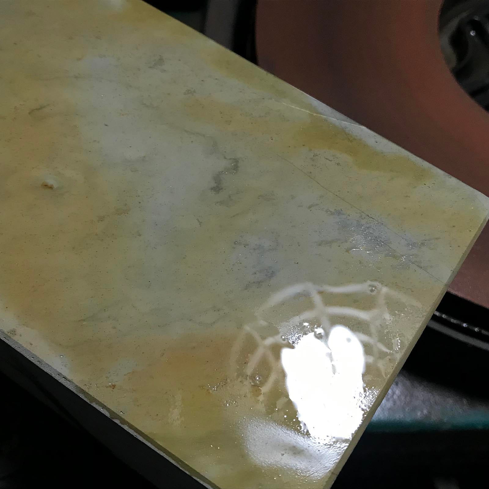 Unknown Yama #1 Uchikumori Suita Toishi? From collection Japanese Natural finishing Stones 蔵出し 天然仕上げ砥石 山不明 墨流し 内曇砥? 天井巣板?