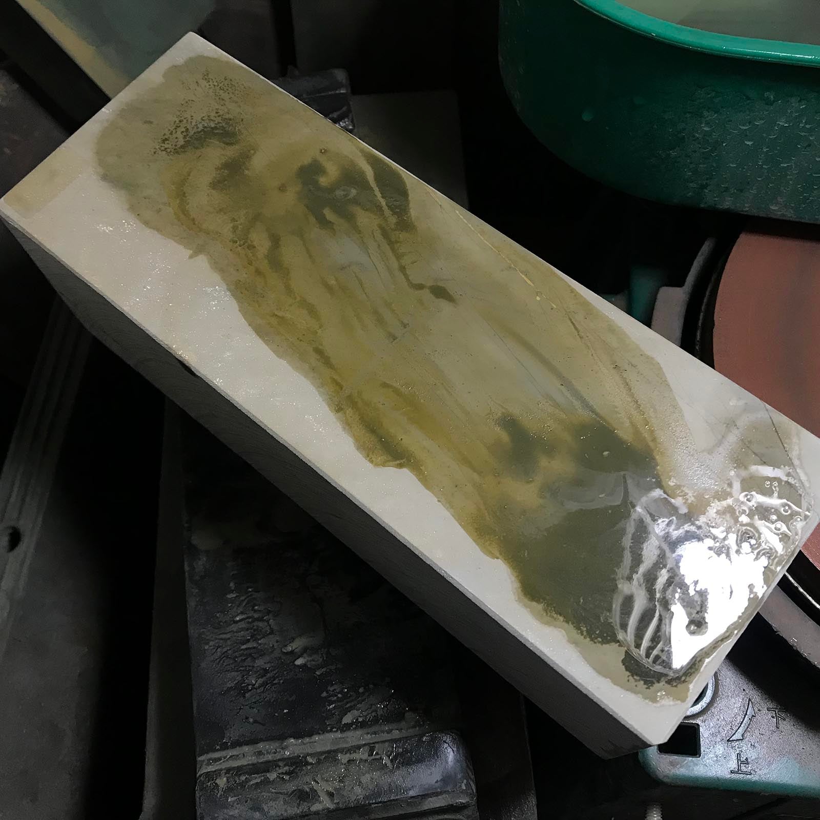 Unknown Yama #2 Uchikumori Suita Toishi? From collection Japanese Natural finishing Stones 蔵出し 天然仕上げ砥石 山不明 墨流し 内曇砥? 天井巣板?