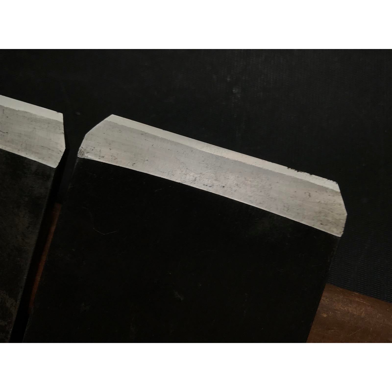 Old stock Arashiyama Plane Blades (Kanna) by Nakano Takeo with Chipbreaker 掘出し物 嵐山 中野武夫作 鉋刃 裏金付 65,70mm