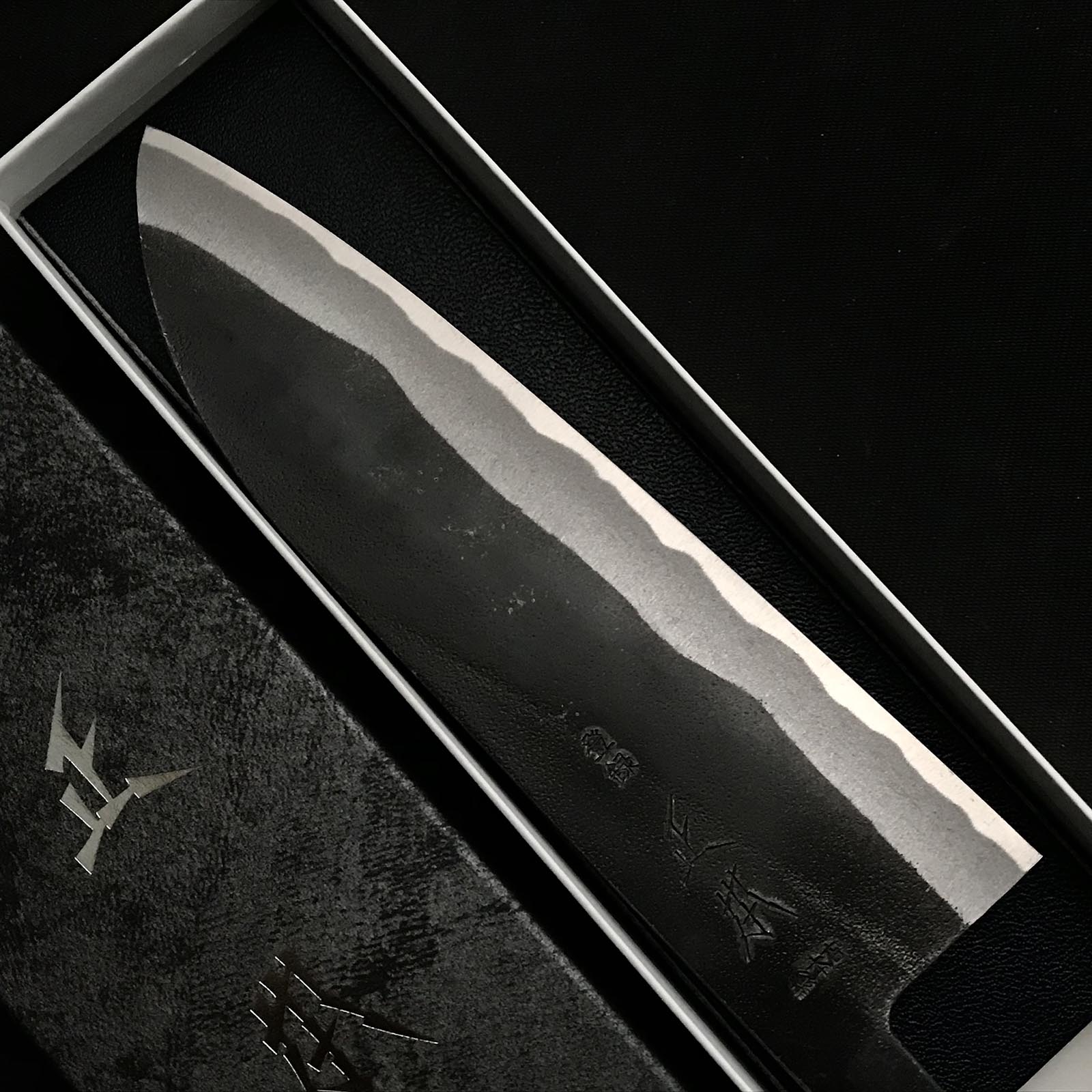 Masamoto Sohonten Santoku Knife with Blue steel 正本総本店 青紙鋼 水牛柄 三徳包丁 165mm