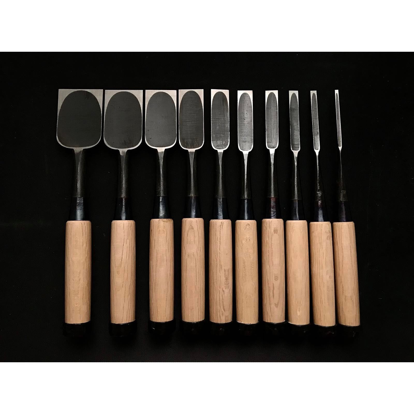 Old stock Funahiro Bench chisels set 蔵出し 元寿舟弘 船津祐司作 追入組鑿