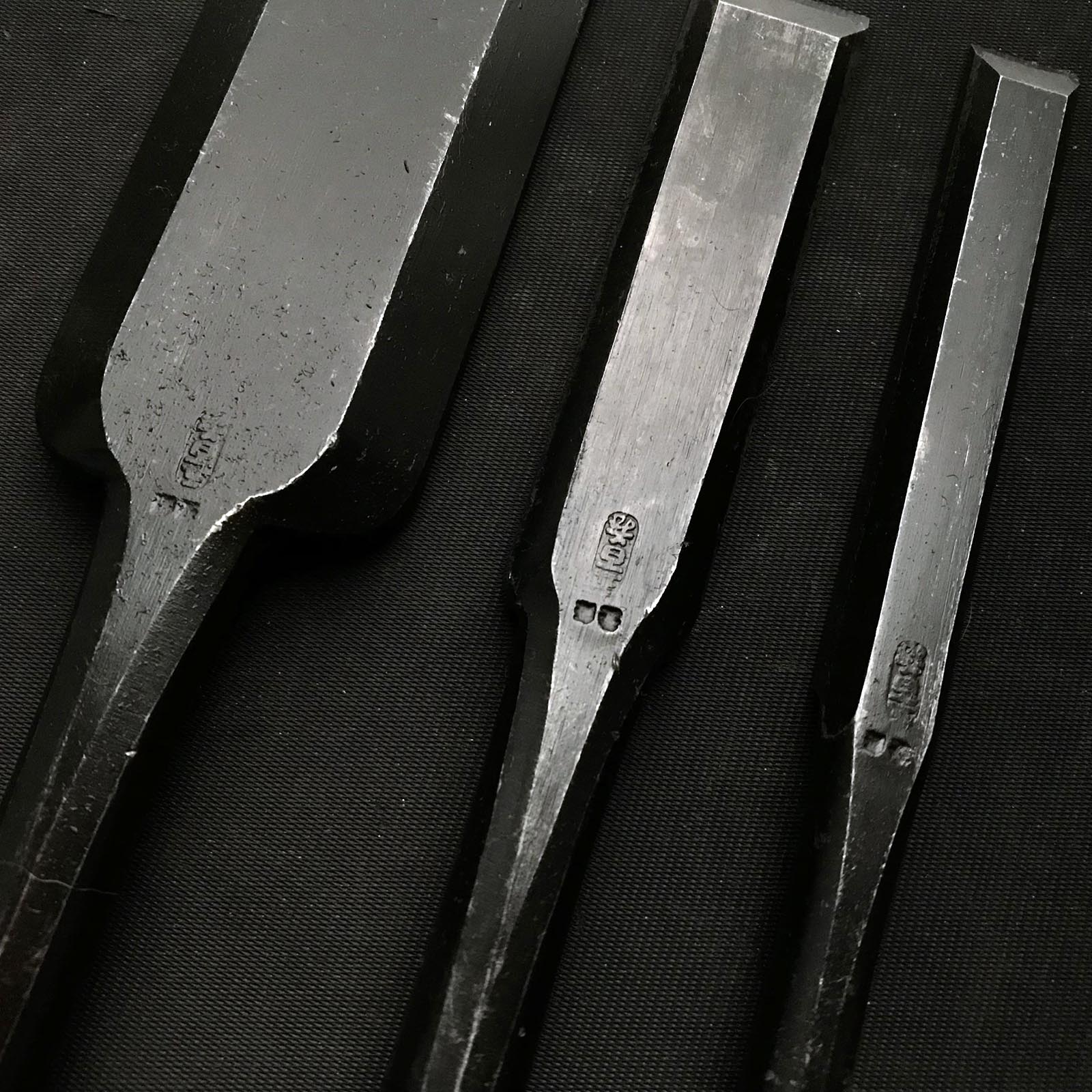 五百蔵 穴屋鑿 Ioroi Slick Chisels (Anayanomi) with white steel by Ioroi Hideo
