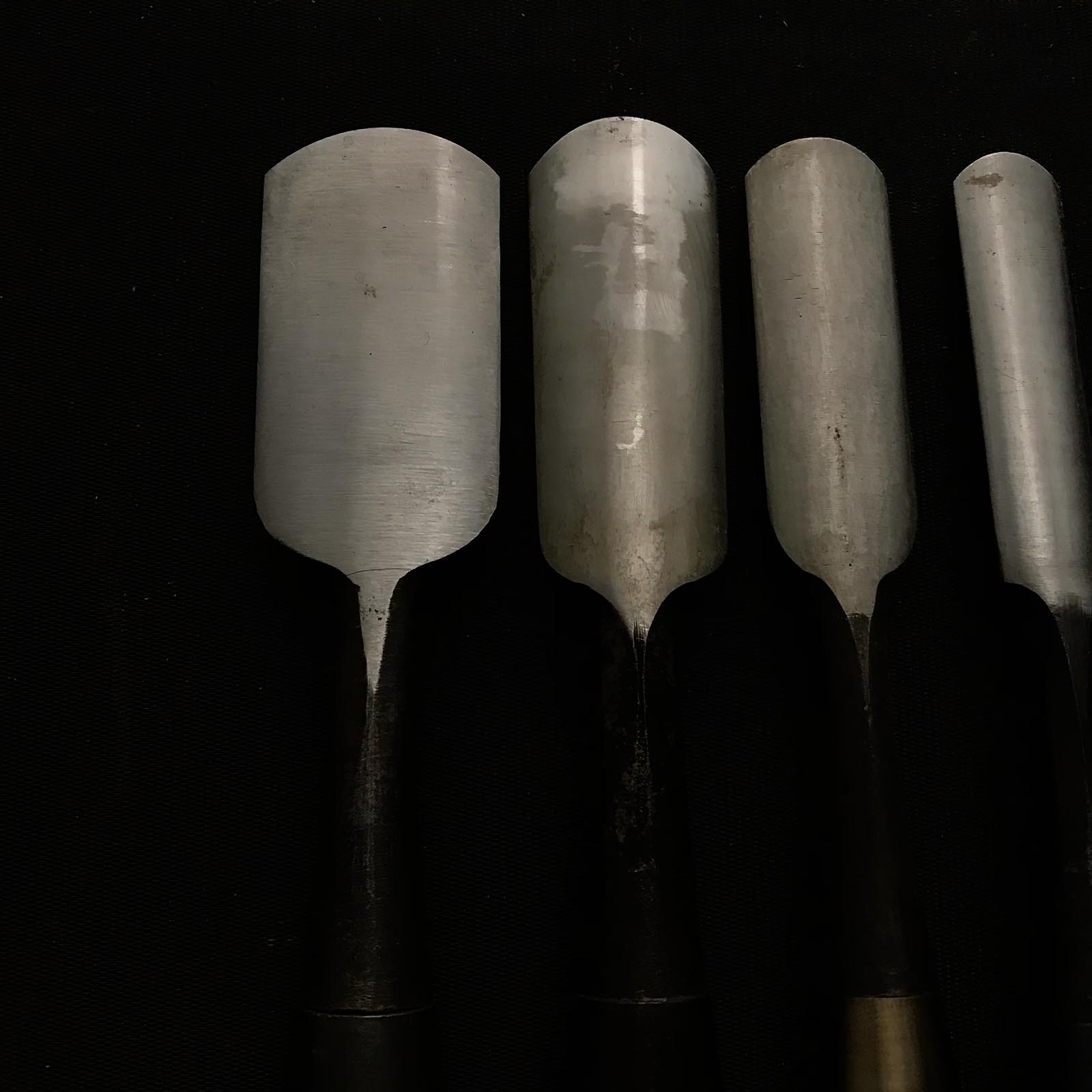 #10 旧蔵 外丸ノミセット 白鋼 掘り出し物 外丸組鑿 5本組 外丸ノミ