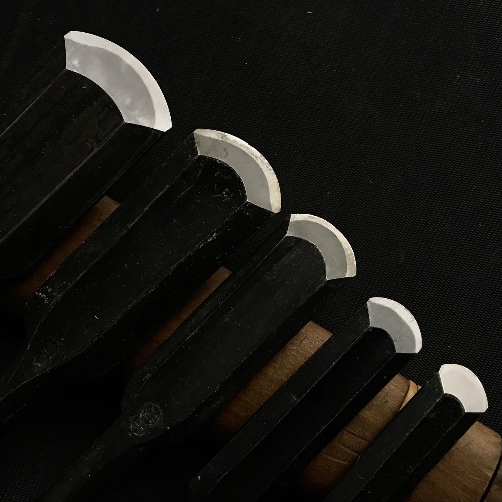 #10 旧蔵 外丸ノミセット 白鋼 掘り出し物 外丸組鑿 5本組 外丸ノミ