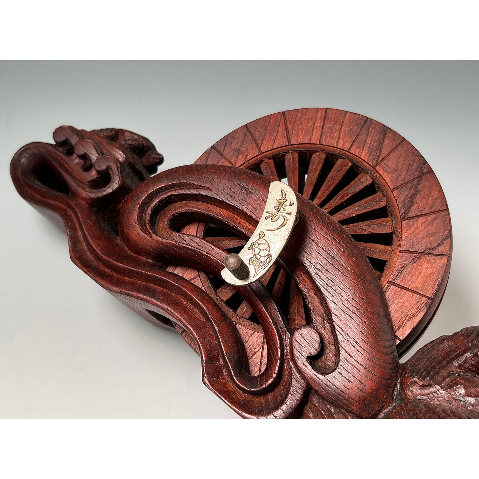 #ST42 Japanese Carpenter Ink Pot Traditional Measuring Tools Sumitsubo by Tsubo-Kanemitsu 壺兼光作 墨壺 欅 420mm