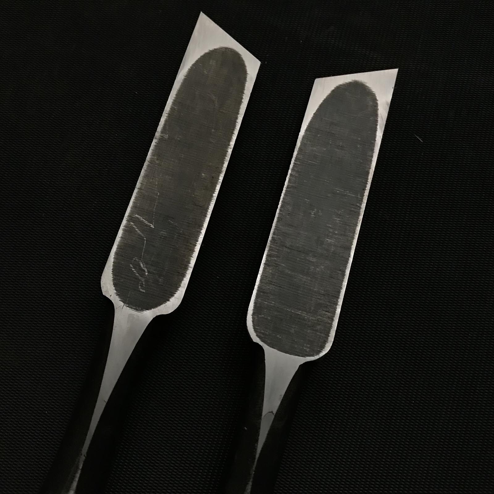 Old stock Esaku Shorter Timber Oblique chisels Set 英作 イスカ中叩鑿 セット 18mm