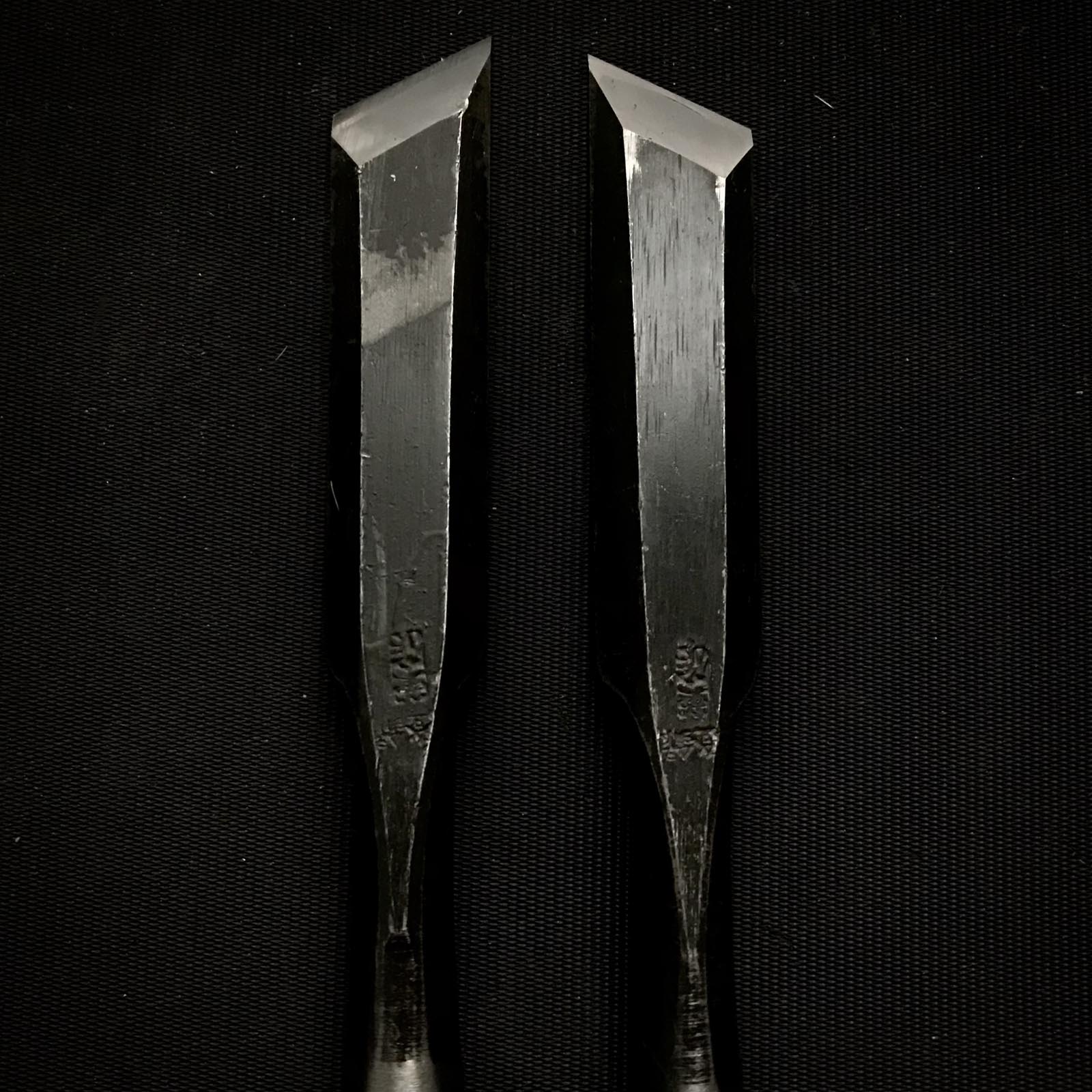 Old stock Esaku Shorter Timber Oblique chisels Set 英作 イスカ中叩鑿 セット 18mm