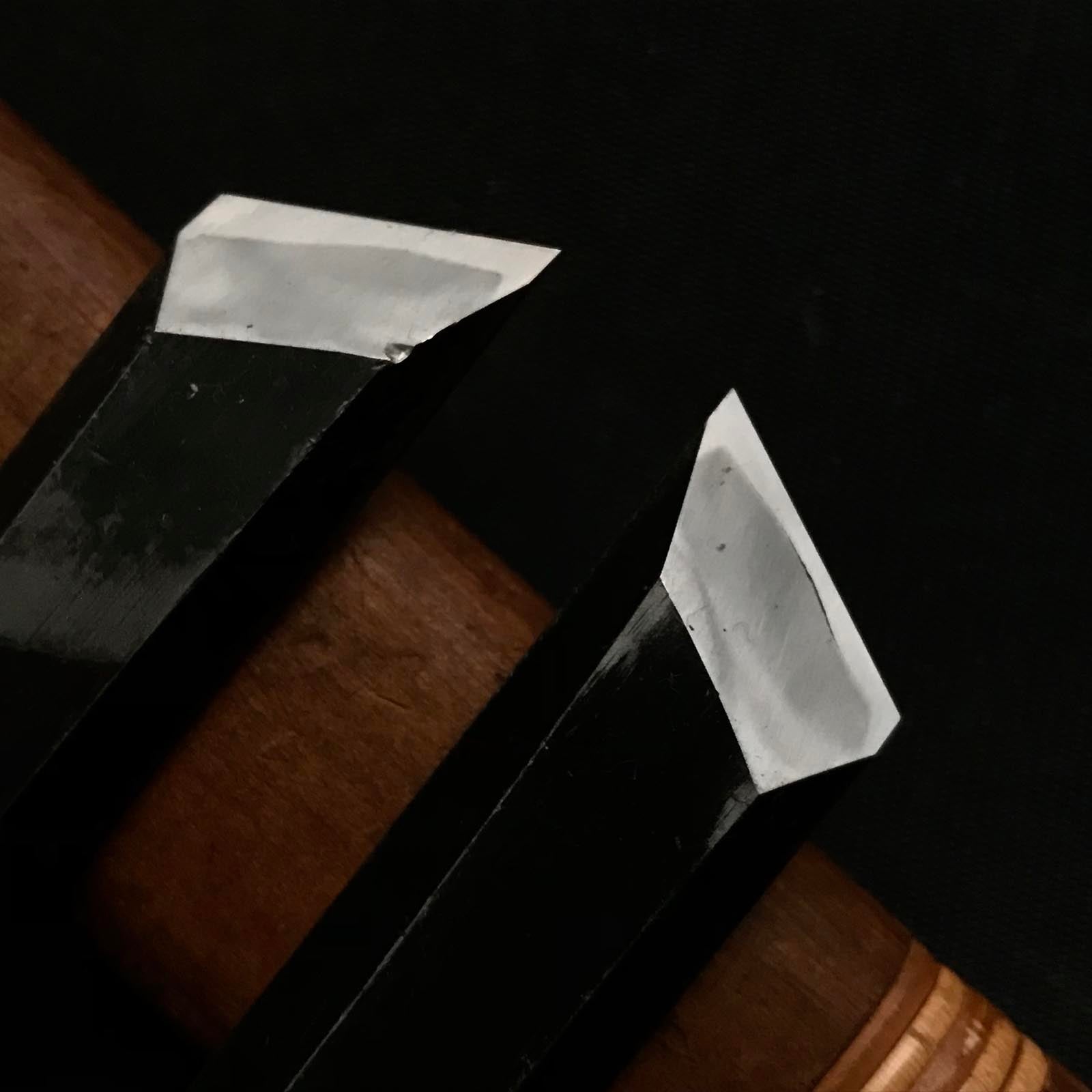 旧蔵 エサク 短材 斜めノミセット 英作 イスカ中叩鑿 セット 18mm