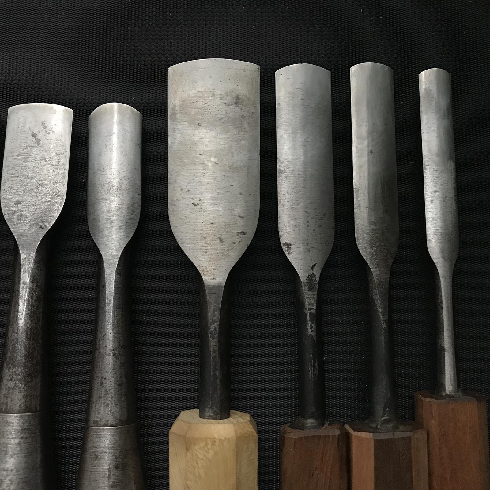 Used Carving chisels set by Konobu 1st generation 初代小信作 彫刻組鑿 使用品