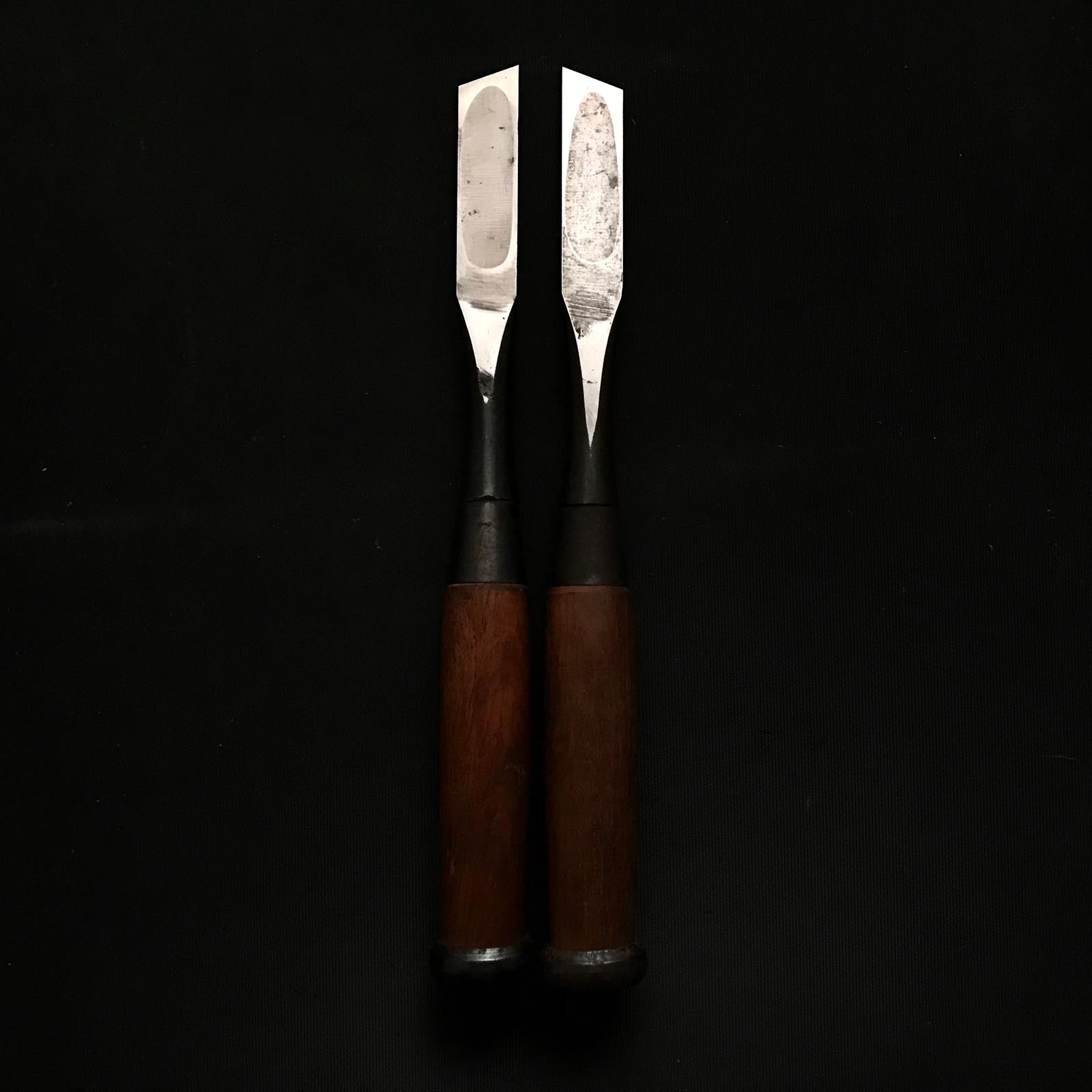 Old stock Damekiri Oblique chisels Set イスカダメ切り鑿 セット 18mm