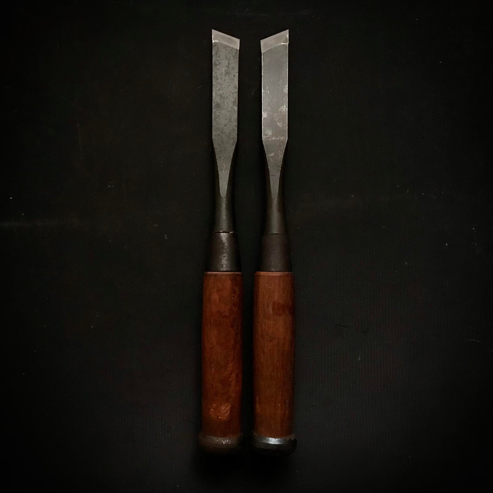Old stock Damekiri Oblique chisels Set イスカダメ切り鑿 セット 18mm