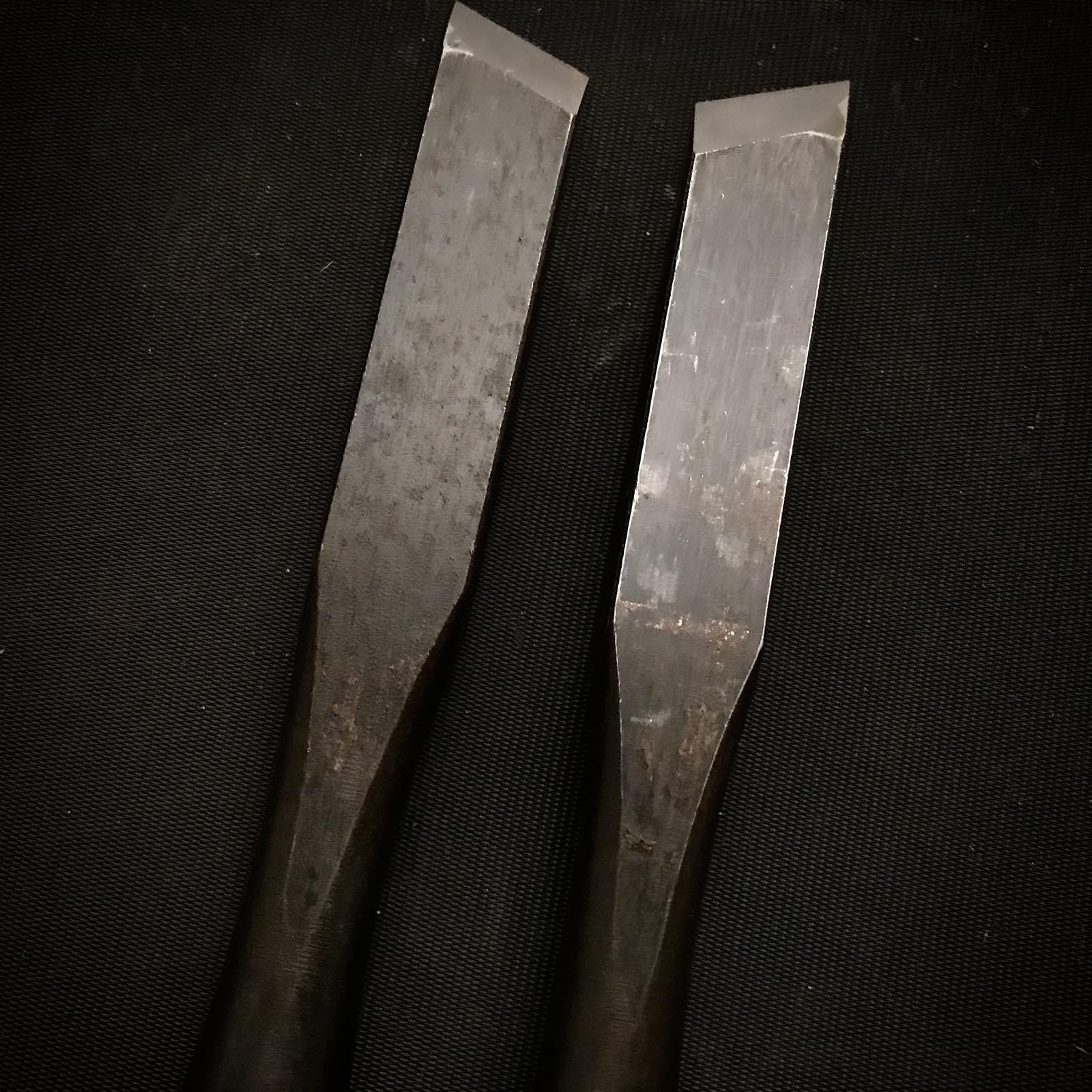 Old stock Damekiri Oblique chisels Set イスカダメ切り鑿 セット 18mm