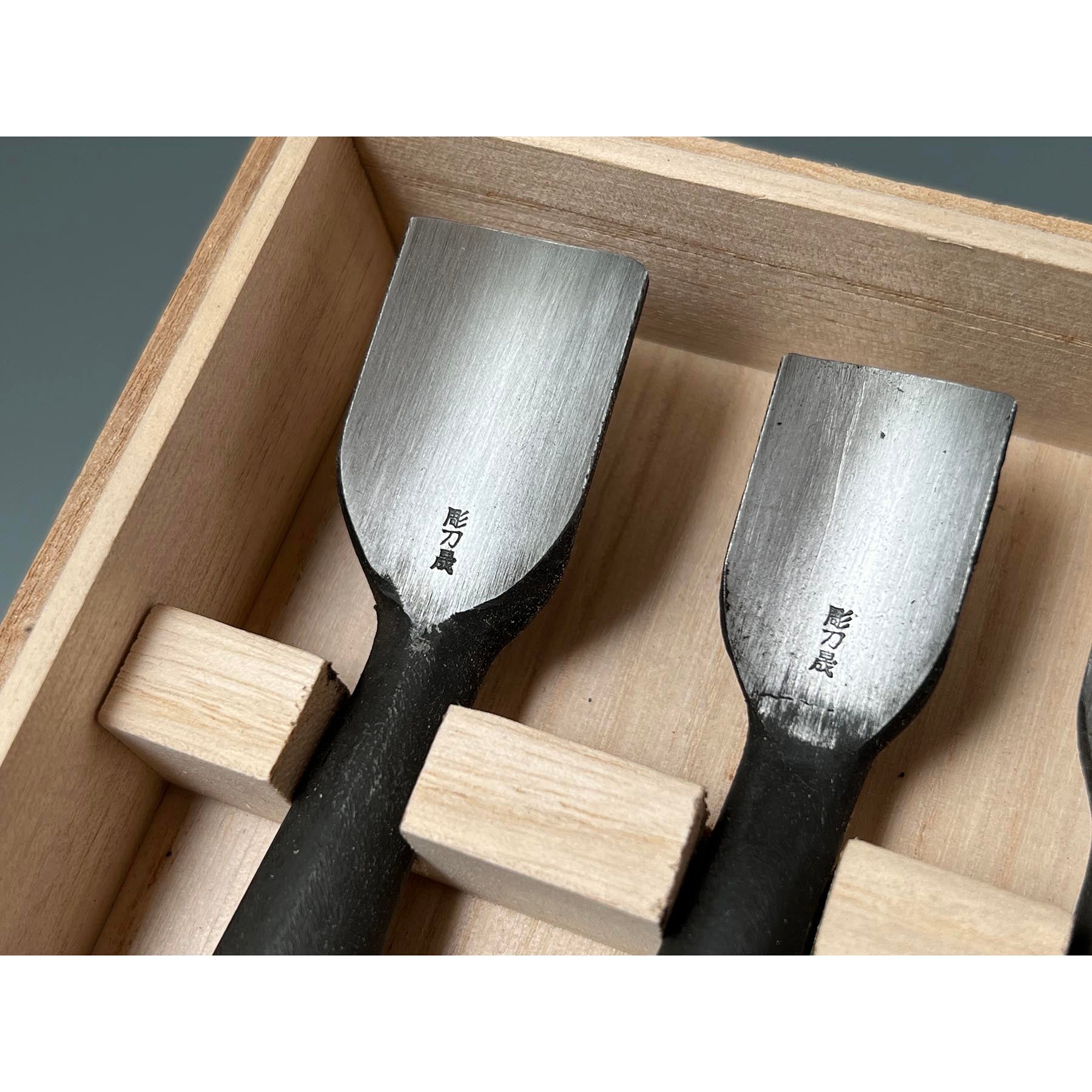 Chotousei Spoon chisels set Carving chisels with blue steel 彫刀晟 小倉彫刻刃物製作所 丸曲組鑿 青紙鋼