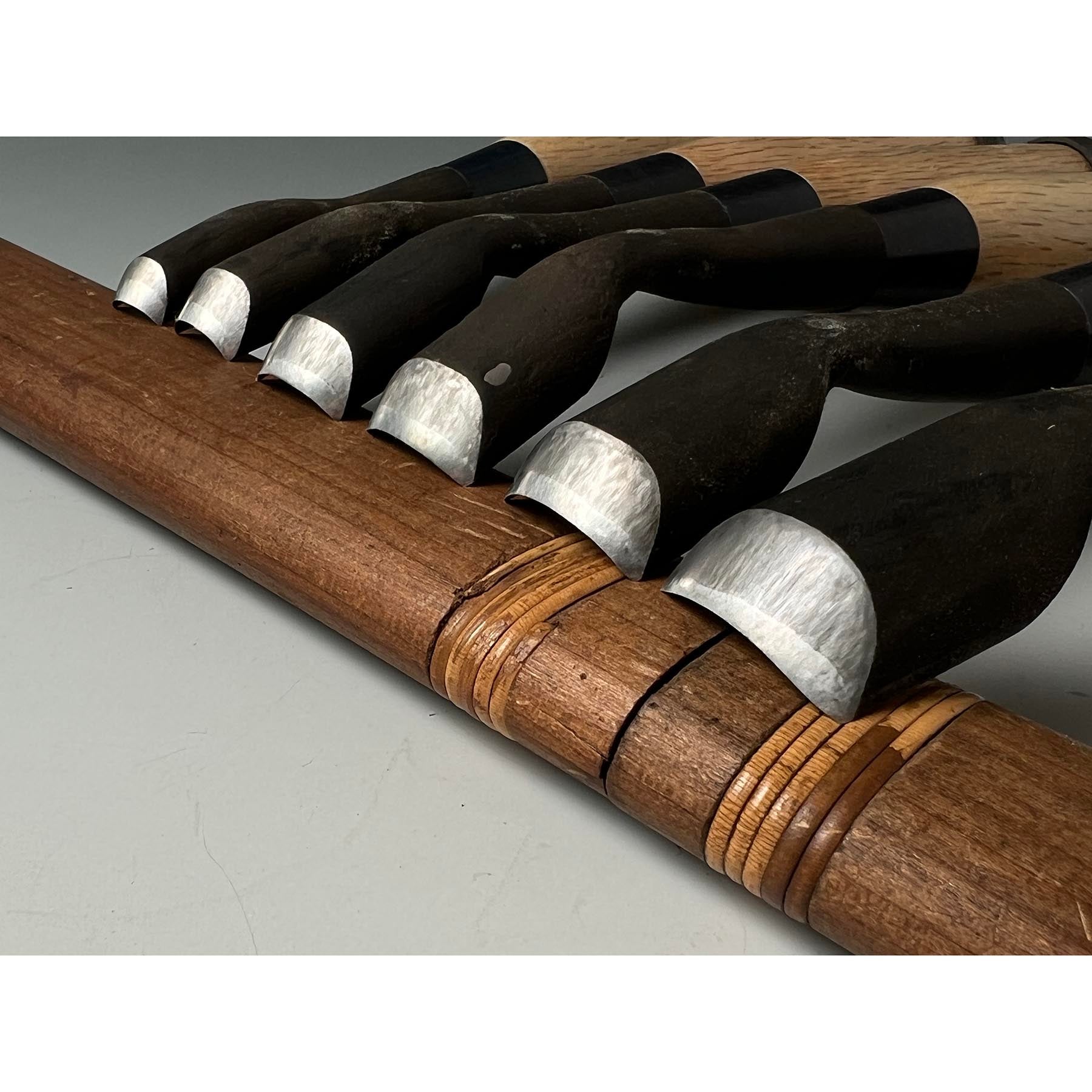 Chotousei Spoon chisels set Carving chisels with blue steel 彫刀晟 小倉彫刻刃物製作所 丸曲組鑿 青紙鋼