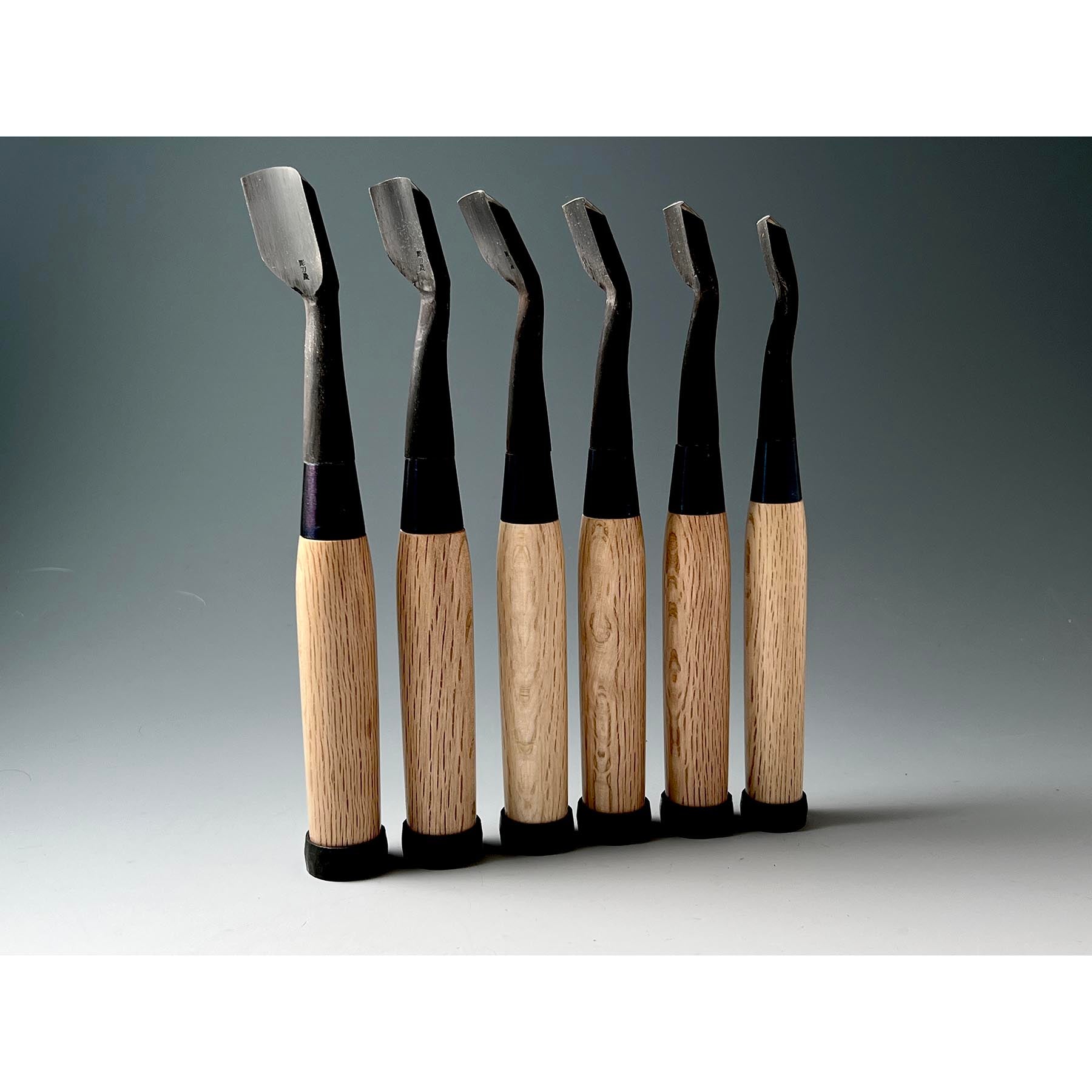 Chotousei Spoon chisels set Carving chisels with blue steel 彫刀晟 小倉彫刻刃物製作所 丸曲組鑿 青紙鋼