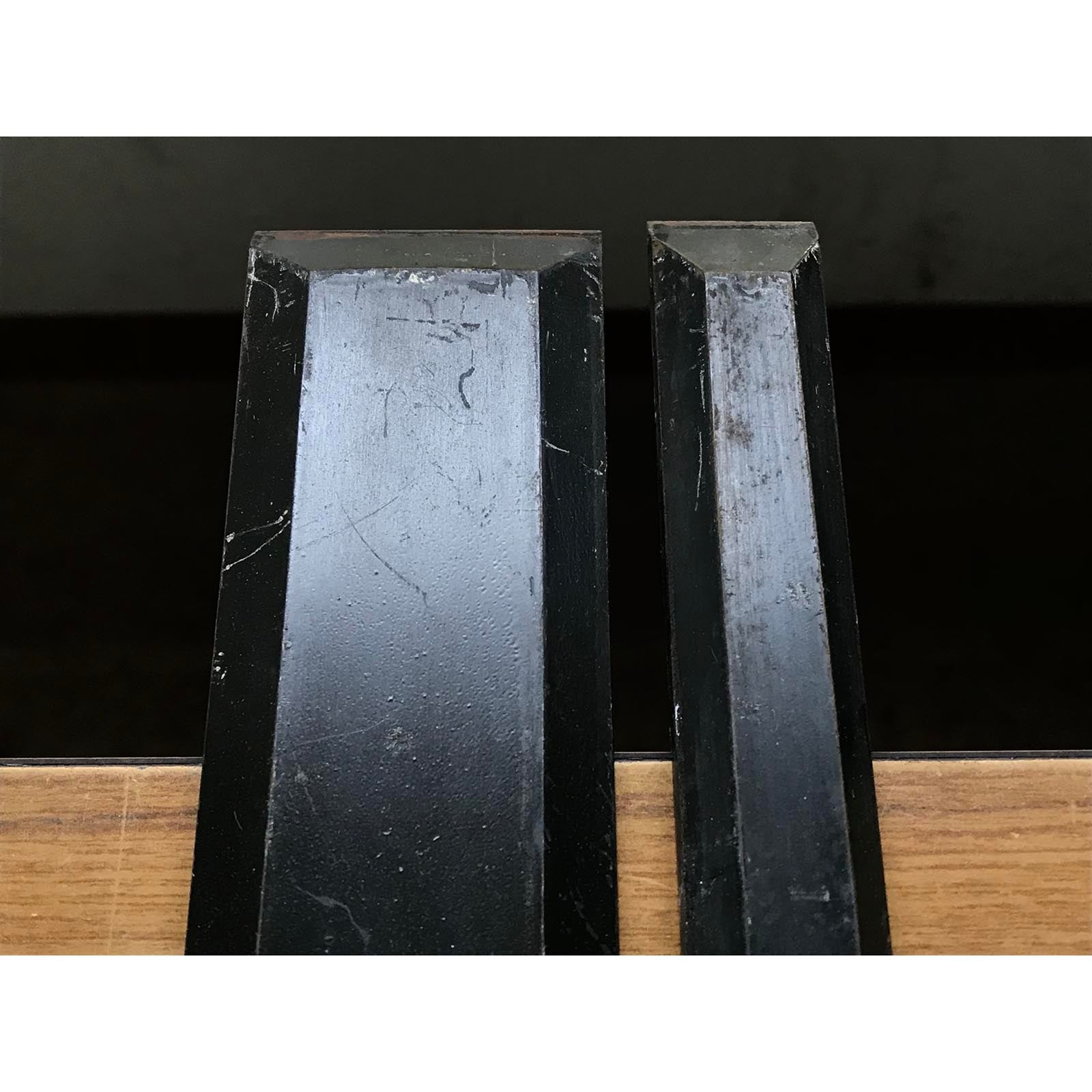 Old stock Hirochika Slick Chisels set by Hasegawa Fujisaku 掘出し物 長谷川藤作氏 廣近 本突き組鑿 黒檀柄 48,24mm Ootsuki-Nomi, Hontsuki-Nomi