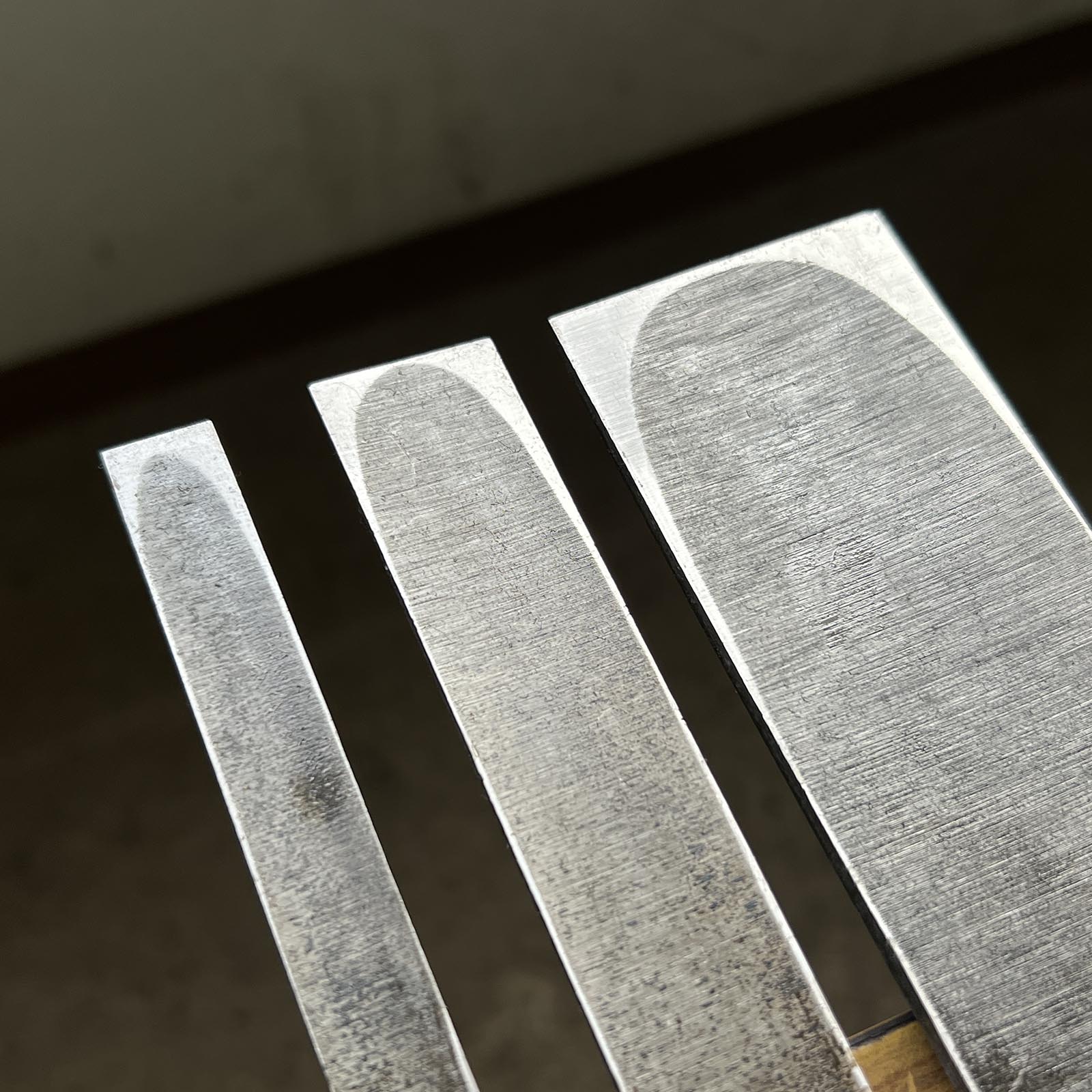 Kanetake Slick Chisels (Anayanomi) by Takahashi Norikazu 高橋典三作 カネ武 穴屋鑿 13.5,24,48mm