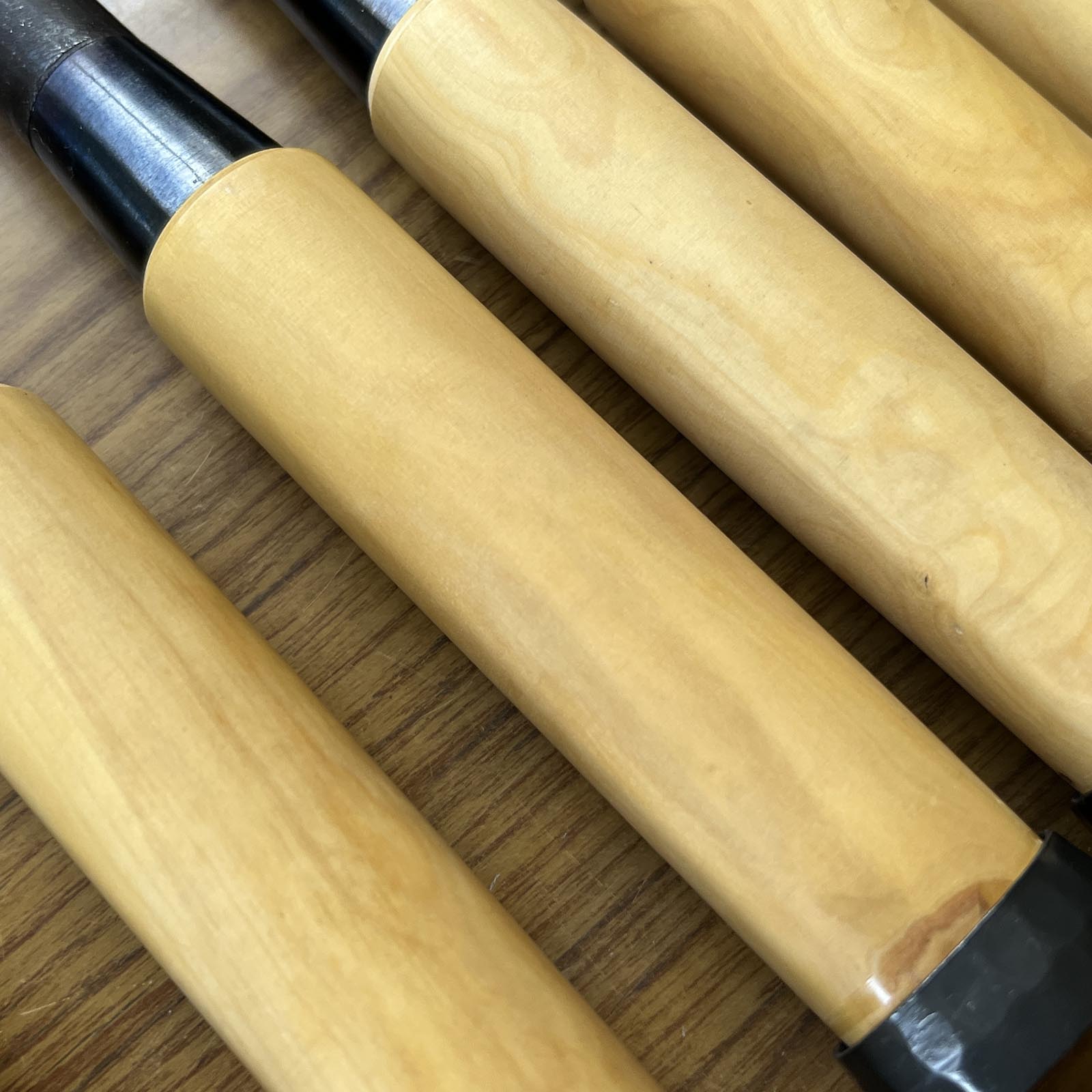 Kanetake Long neck Timber chisels by Takahashi Norikazu with boxwood handle 高橋典三作 カネ武 5分首長 叩鑿 黄楊柄 Tatakinomi 15,24,30,36,42,48mm