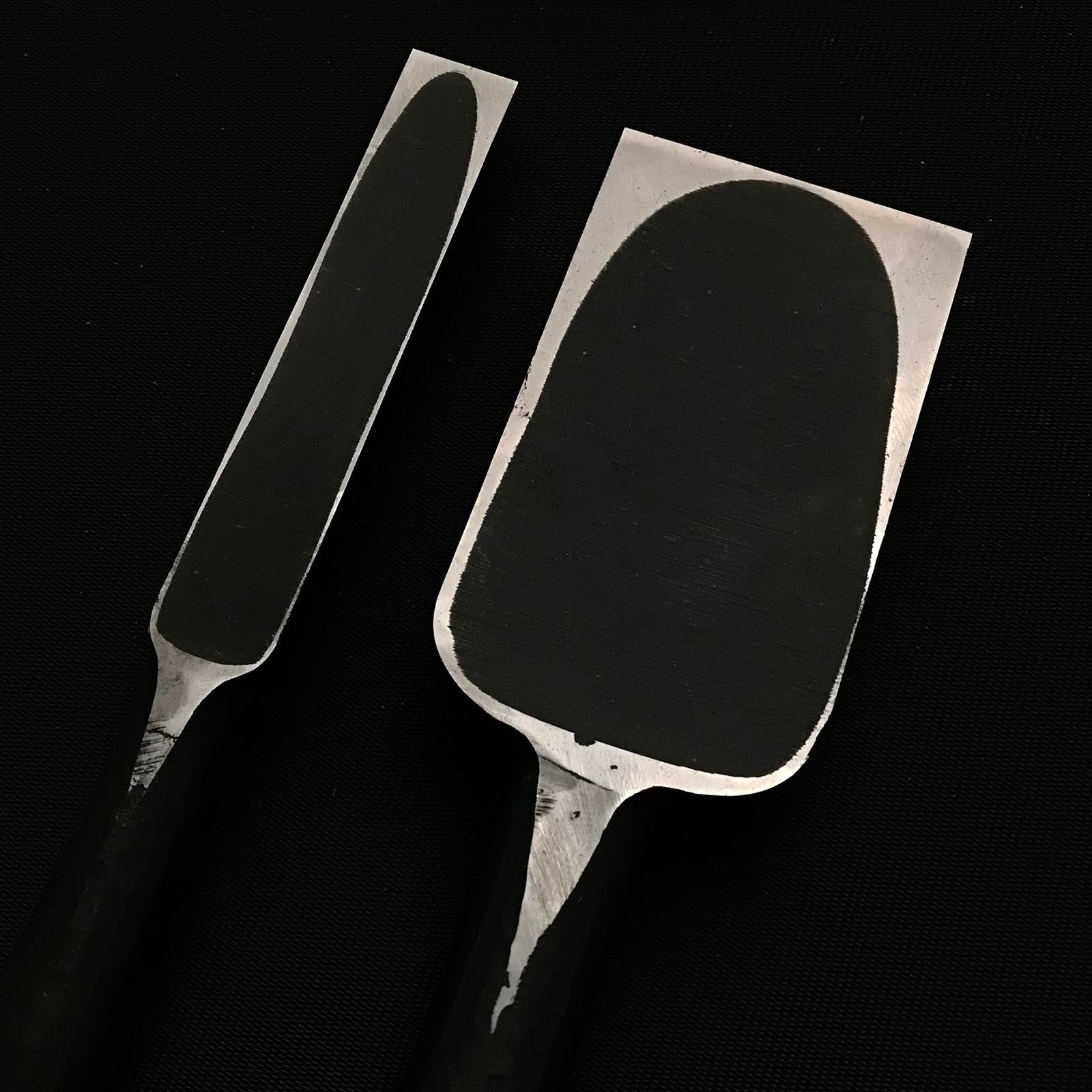 Old stock Kaji-Izamu Timber chisels with Tsuchime finish 掘出し物 鍛治勇 槌目 叩鑿 Tatakinomi